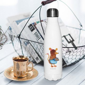 Mr. & Mrs. Panda Thermoflasche Maus Kekse - Weiß - Geschenk, Isolierflasche, Weihnachten, Thermos, T, Liebevolle Designs