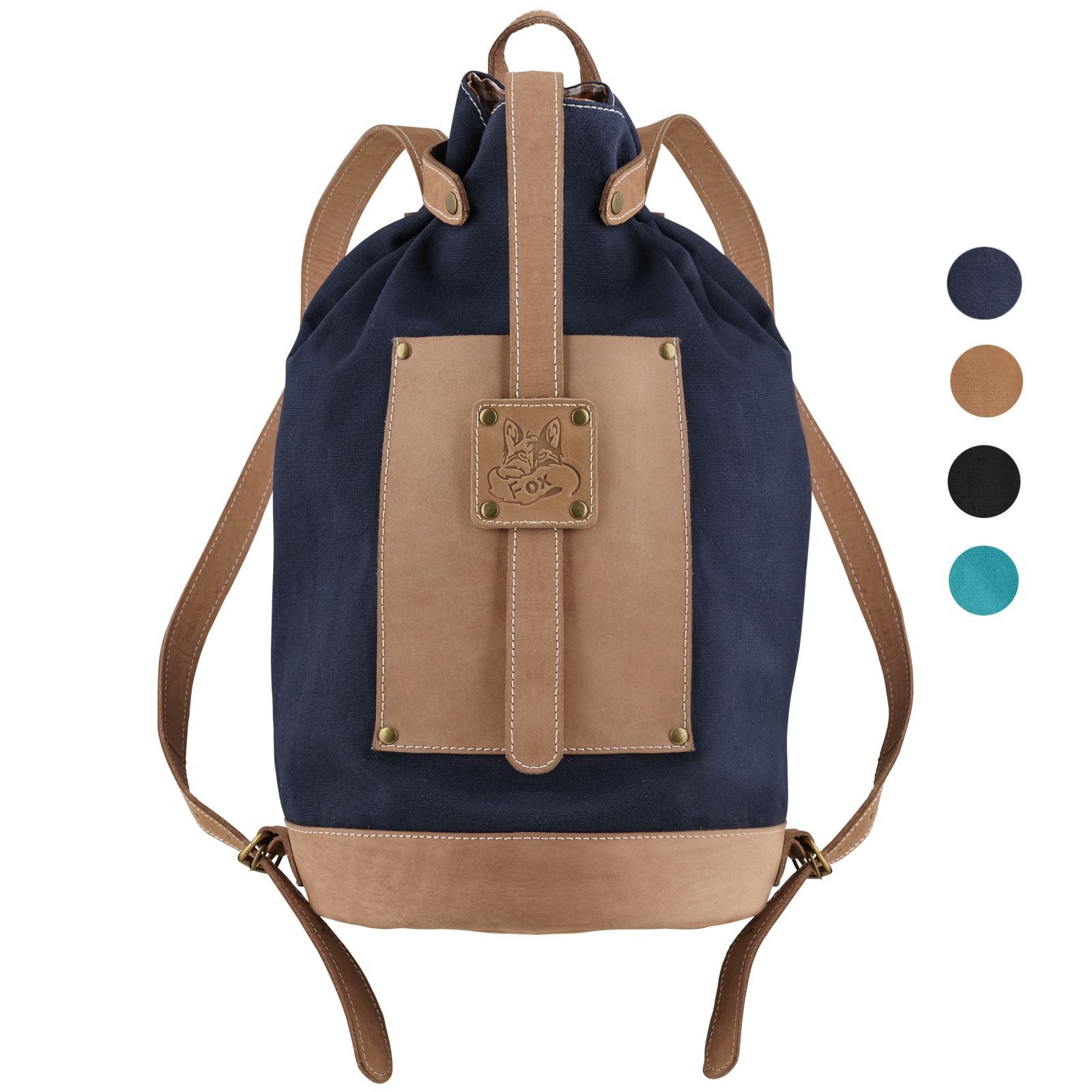 BLACK FOREST FOX Tagesrucksack Black Forest Fox OOS Canvas Rucksack 25L Cityrucksack mit Echtleder (1-tlg)