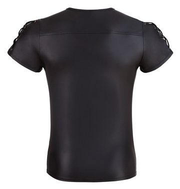 NEK T-Shirt Shirt im edlen Mattglanz mit rockigen Details auf den Schultern