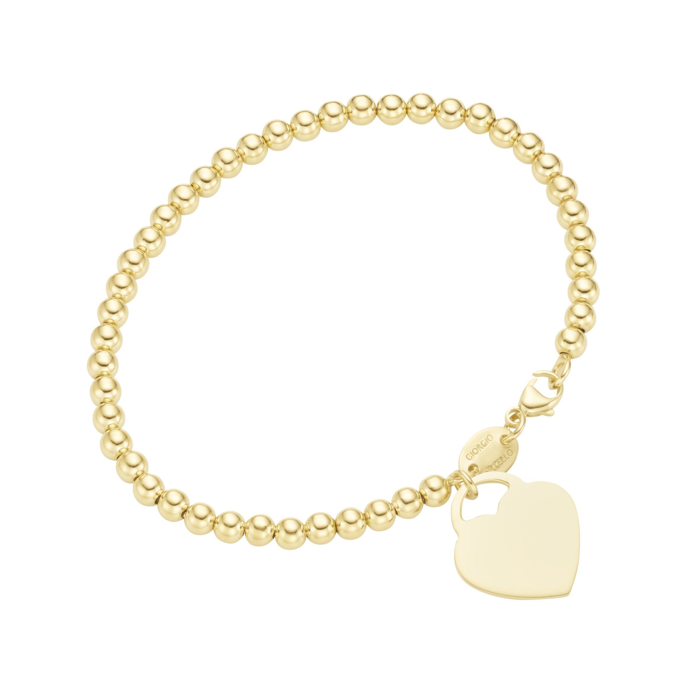 GIORGIO MARTELLO MILANO Armband Kugeln mit Behang Herz, gelb vergoldet, Sil günstig online kaufen