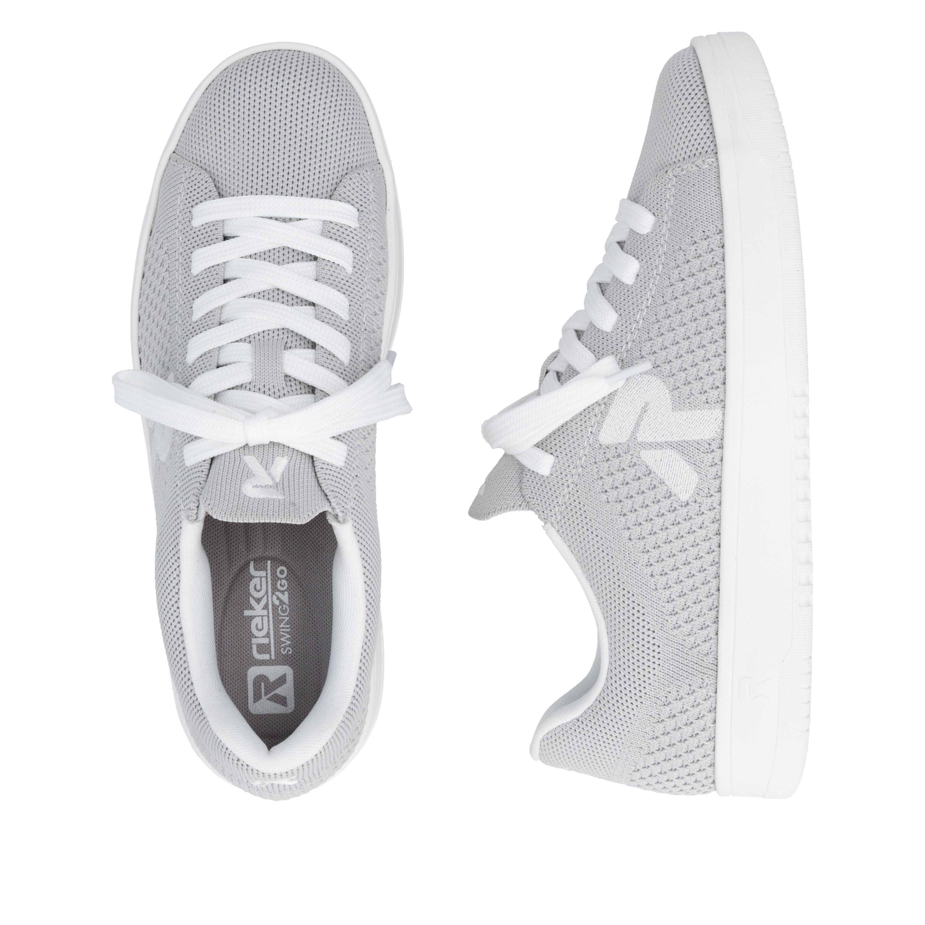 Rieker Sport Plateausneaker Slip-on Sneaker, Halbschuh, Freizeitsneaker mit aufgesetzter Schnürung