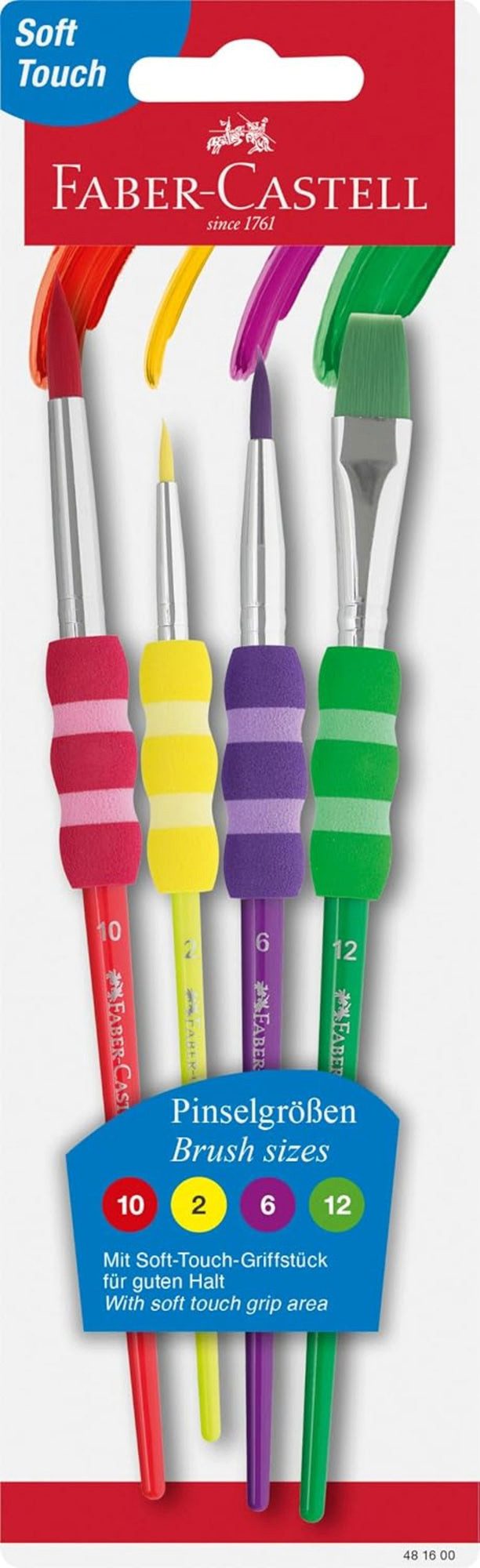 Faber-Castell Faber-Castell Aquarellpinsel Soft-Touch 4er-Set Stärke 2 6 10 12