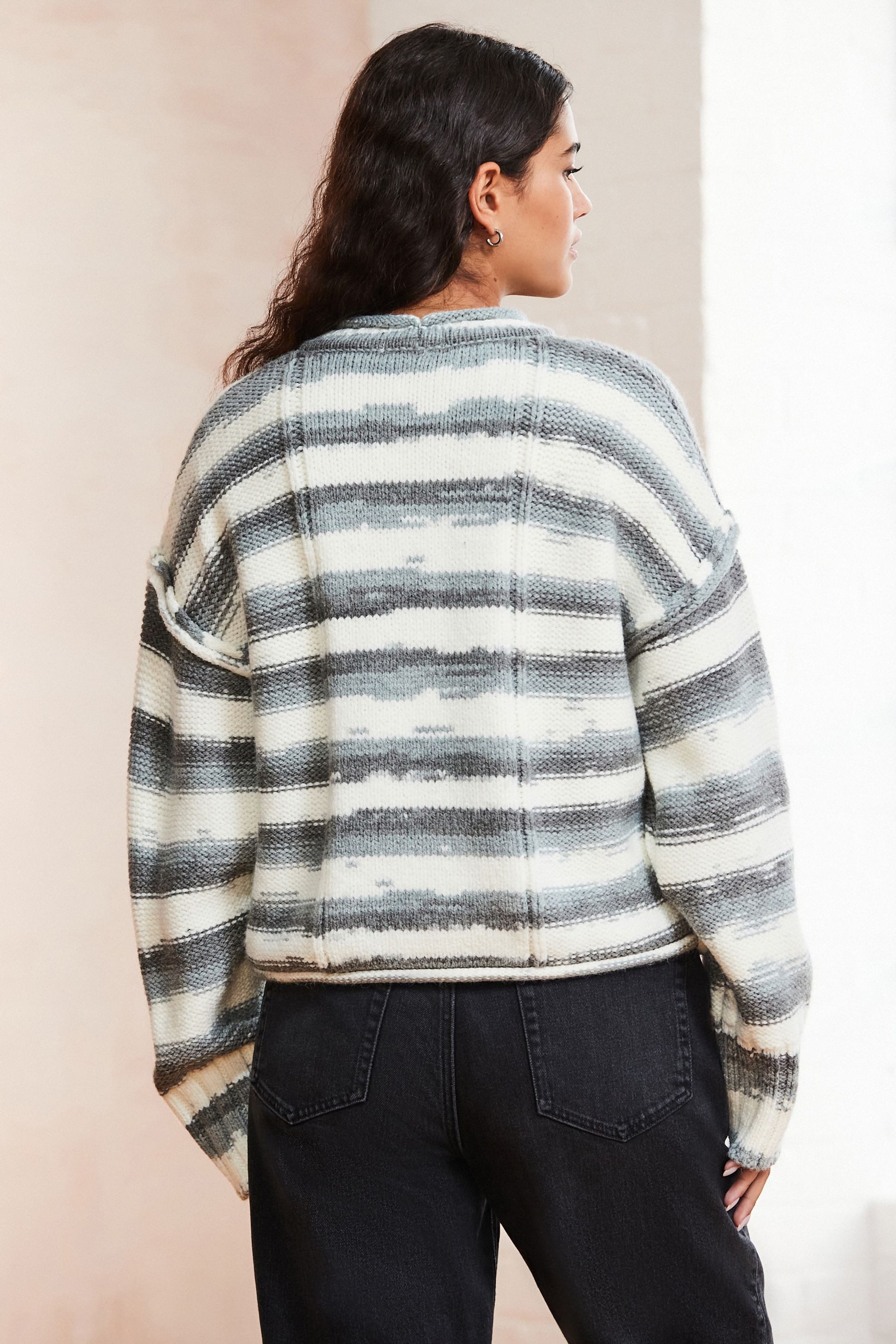 Next Streifenpullover Getreifter, gestrickter Pullover Spacedye-Muster günstig online kaufen