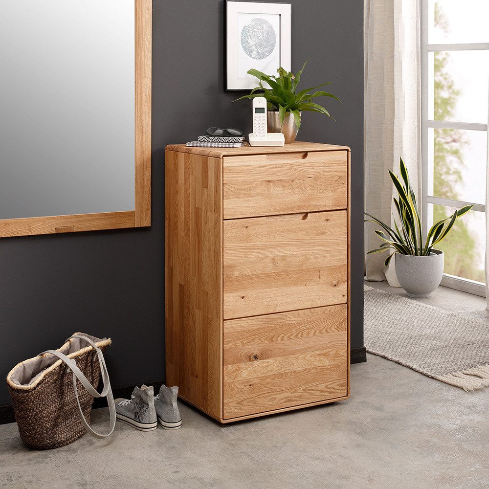 Lomadox Wohnzimmer-Set KALAMANTA-69, (Mega-Spar-Set, 2-St., Kommode groß Kommode klein), Massivholz Wohnzimmermöbel Kommoden Schrank modern in Eiche