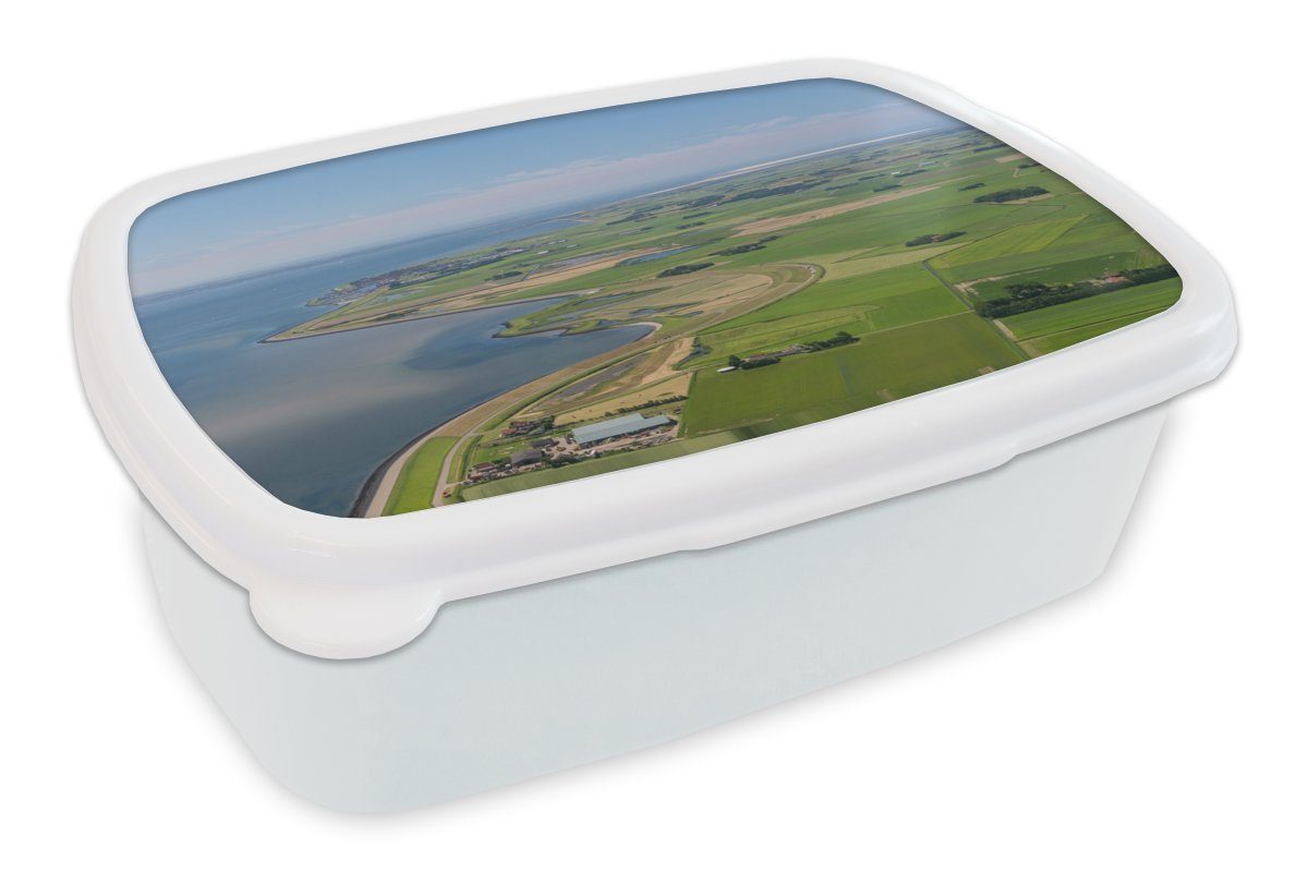 MuchoWow Lunchbox Wattenmeer - Texel - Luft, Kunststoff, (2-tlg), Brotbox für Kinder und Erwachsene, Brotdose, für Jungs und Mädchen weiß