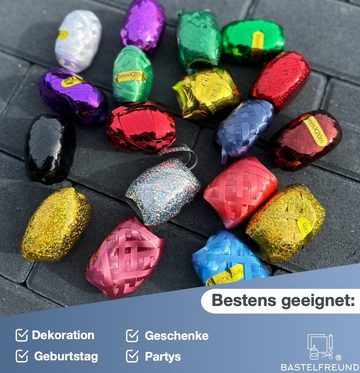 Bastelfreund® Geschenkband 18x Geschenkband Ringelband Set - verschiedene Farben - je Rolle 20m, 18 verschiedene Farben