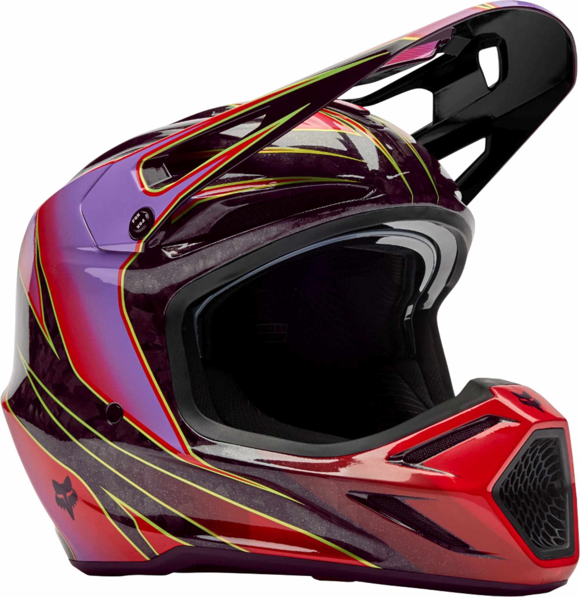 Fox Racing Motocrosshelm V3 RS Canvas Motocross Helm, Vorbereitet Für Kommunikationssystem