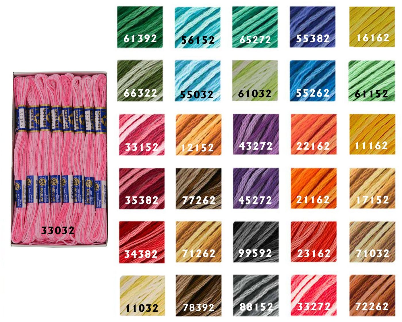 Thumbnail - maDDma 24 Docken Stickgarn je ca. 8m Sticktwist Farbverlauf 100% Baumwolle Stickgarn, 8 m, 78392 Schokofarben