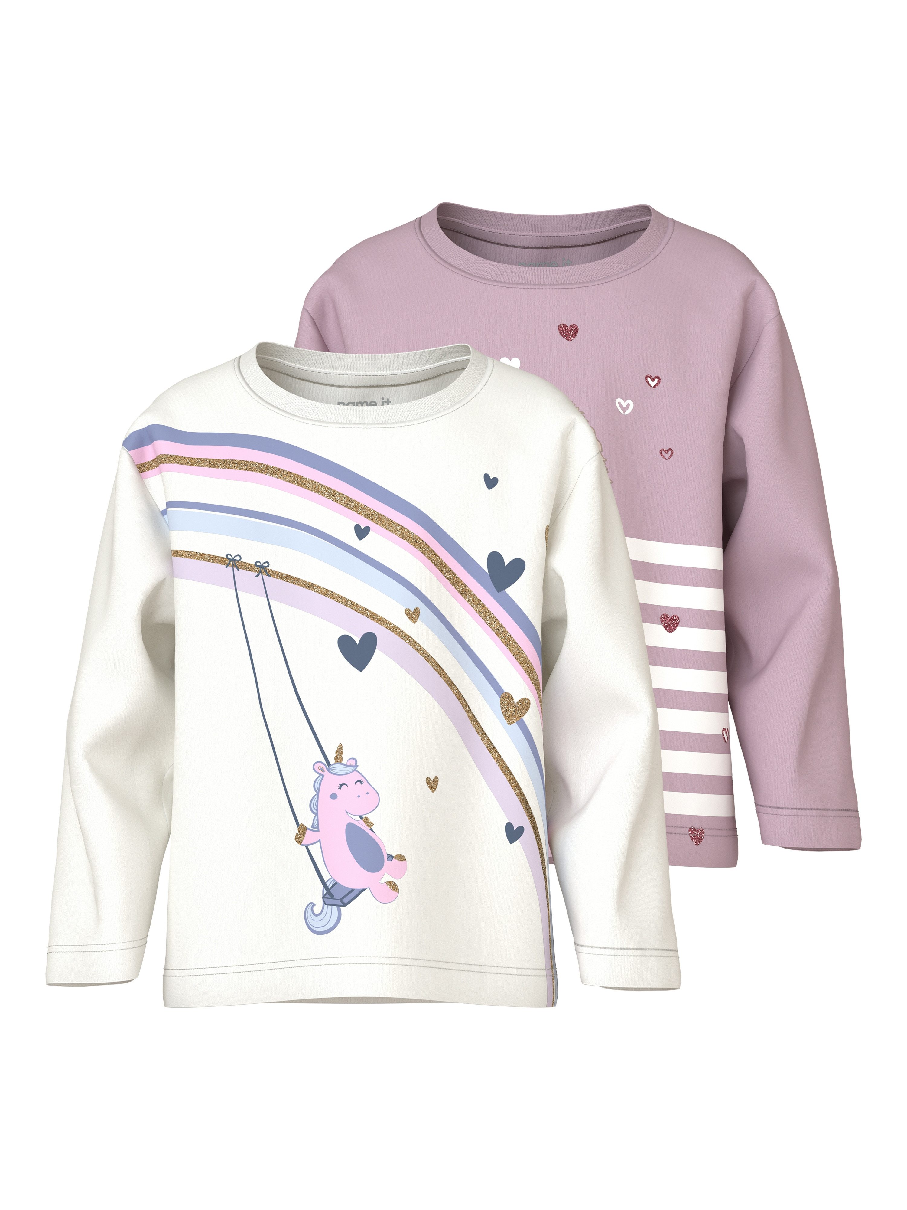 Name It Langarmshirt NMFVALIANE 2P LS NREG TOP (Packung, 2-tlg)