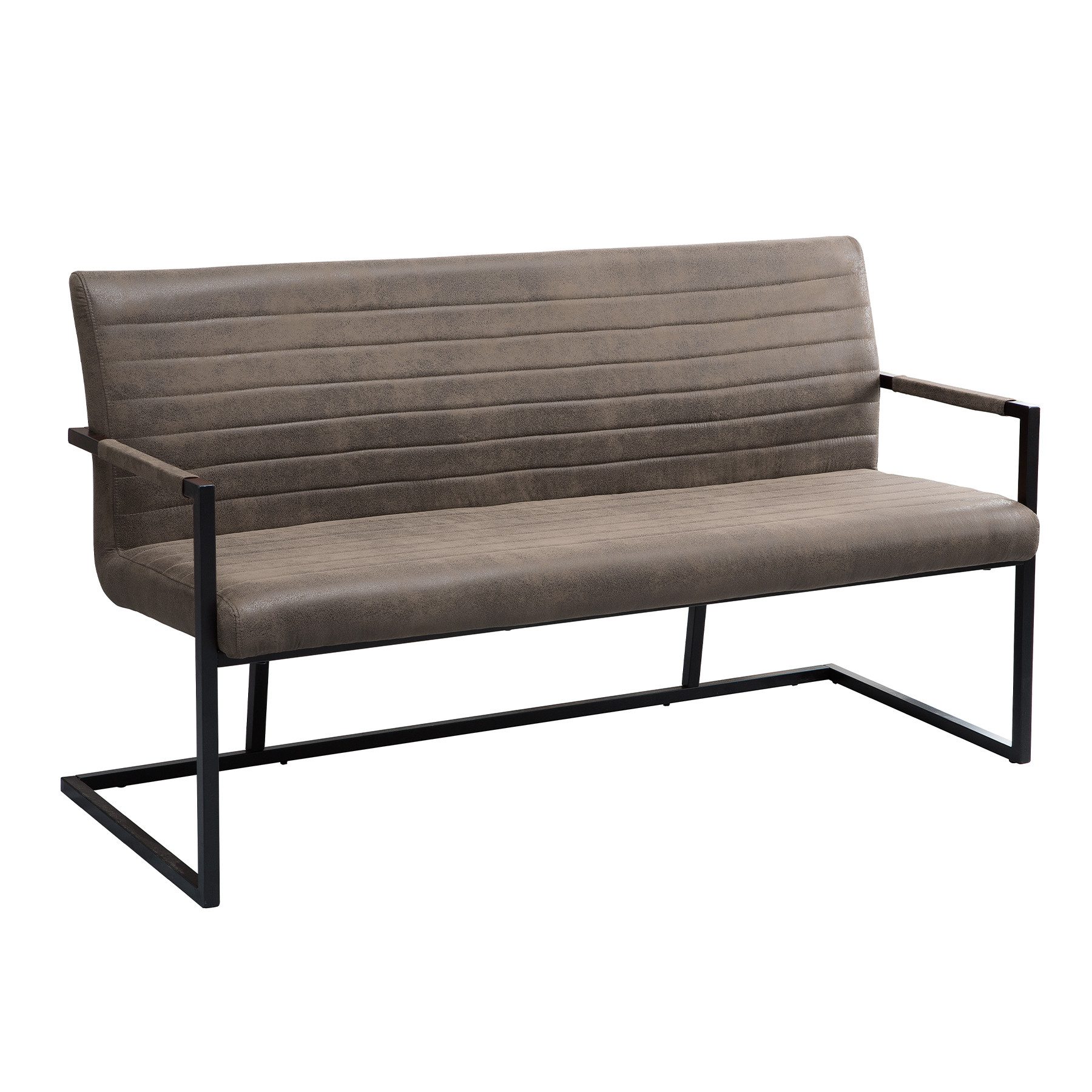 riess-ambiente Sitzbank LOFT 160cm taupe / schwarz (Einzelartikel, 1-St), Esszimmer · Microfaser · Metall · Industrial