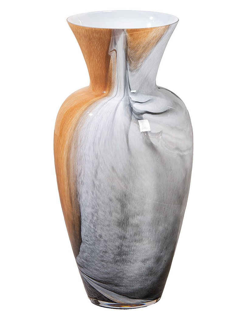 GILDE Bodenvase Glasart, Vase, "Draga", Glas, braun H50cm