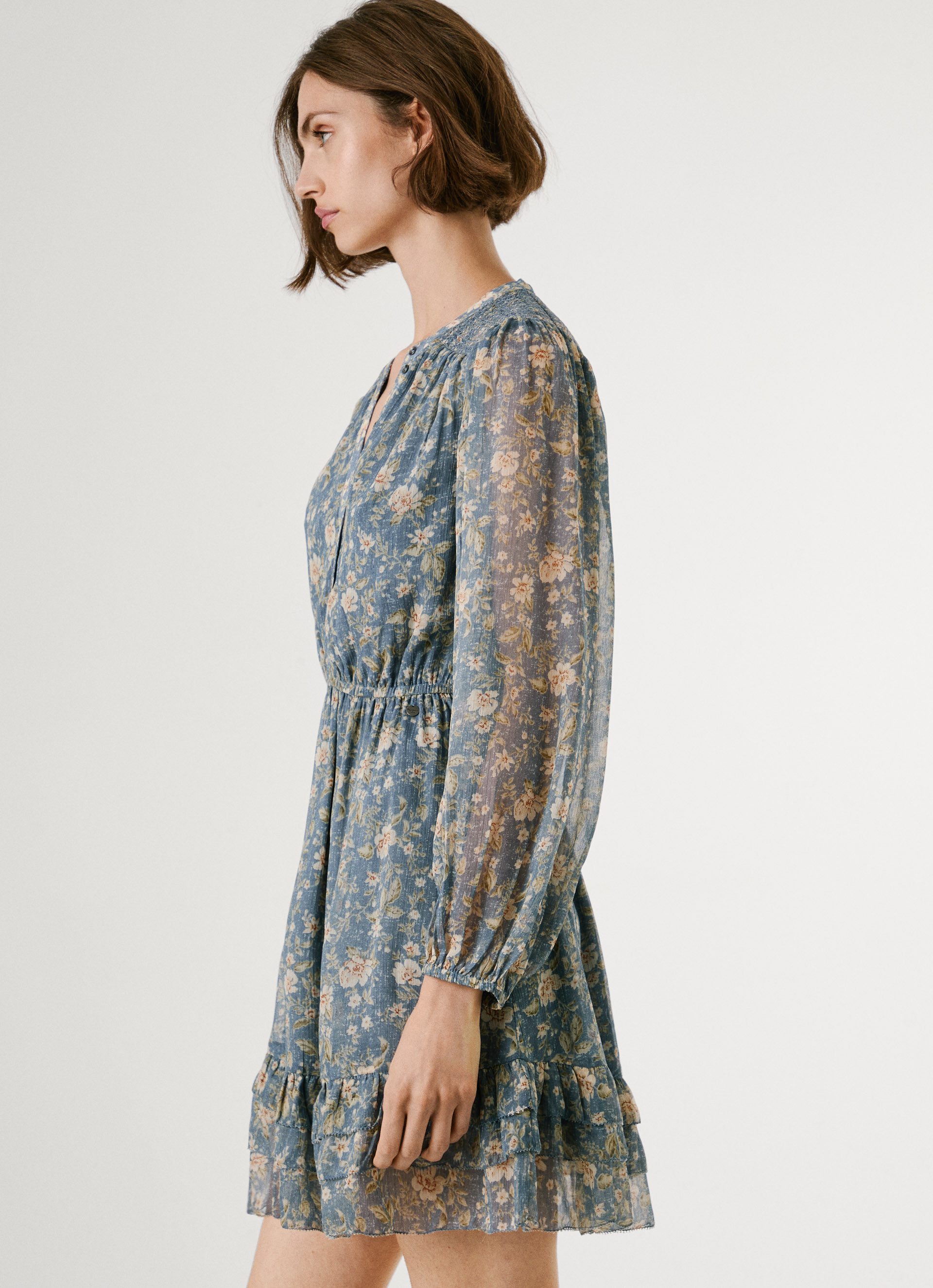 Pepe Jeans Blusenkleid LONDYN DRESS tailliert, mit elastischem Bündchen