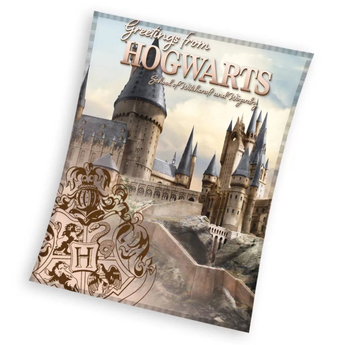 Wohndecke Harry Potter Hogwarts Korallen-Fleecedecke, 130 x 160 cm, 240, Harry Potter, Geschenkidee für Mädchen und Jungen
