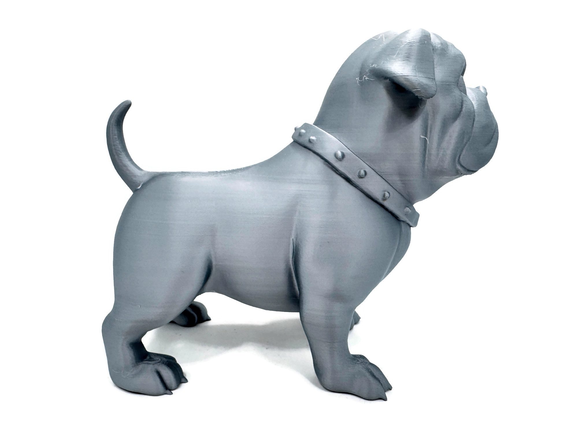 eXODA Skulptur Bulldogge stehende Figur 25 cm Statue Figur Skulptur groß (1x Skulptur, 1 St., Silberne Bulldogge stehend)