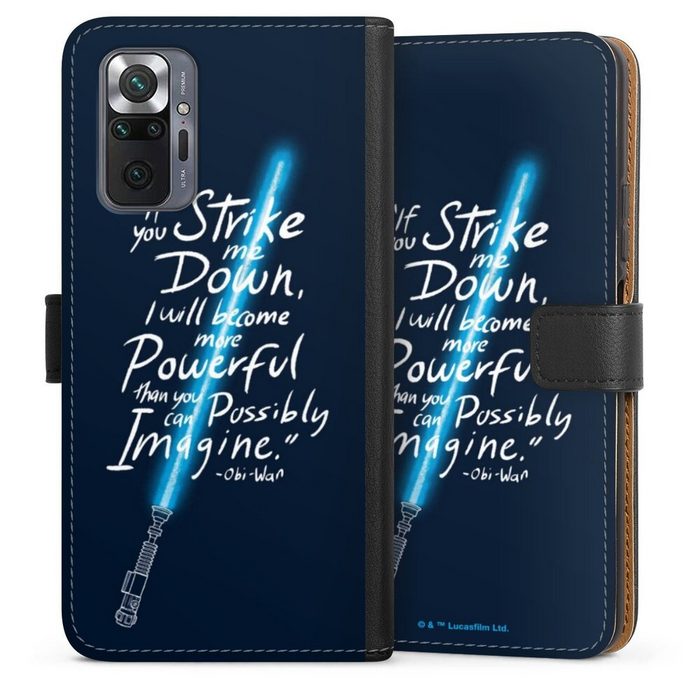 DeinDesign Handyhülle Star Wars Obi-Wan Kenobi Lichtschwert Obi Wan Quote Xiaomi Redmi Note 10 Pro Hülle Handy Flip Case Wallet Cover