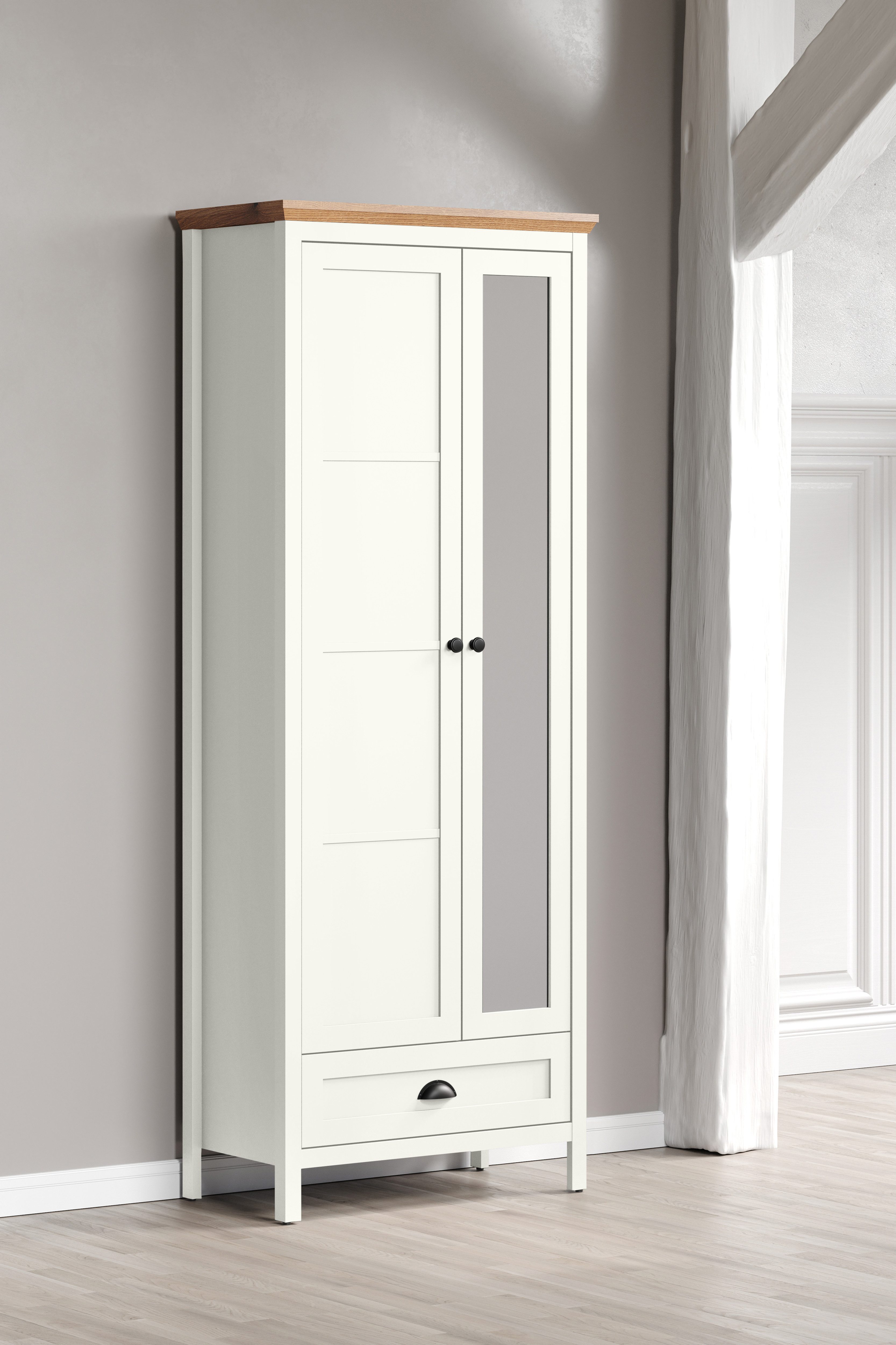 Home affaire Garderoben-Set Vienna, (5-St), Komplettset bestehend aus: Schrank, Sitzbank, Paneel, Kommode, Spiegel