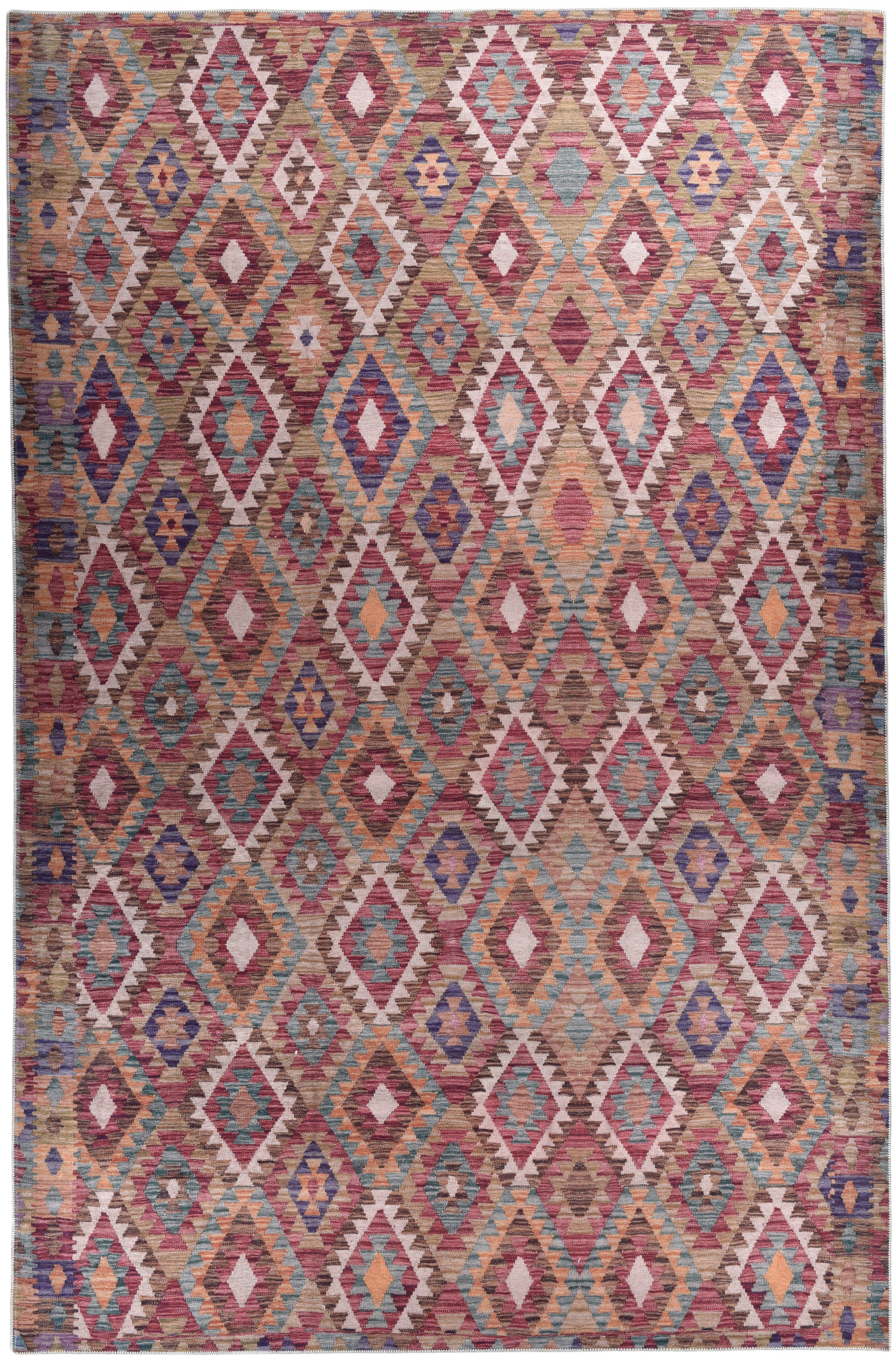 Gino Falcone Teppich Cecilia 27593, rechteckig, Höhe: 3 mm, Flachgewebe, bedruckt, Rauten Design, auch als Läufer