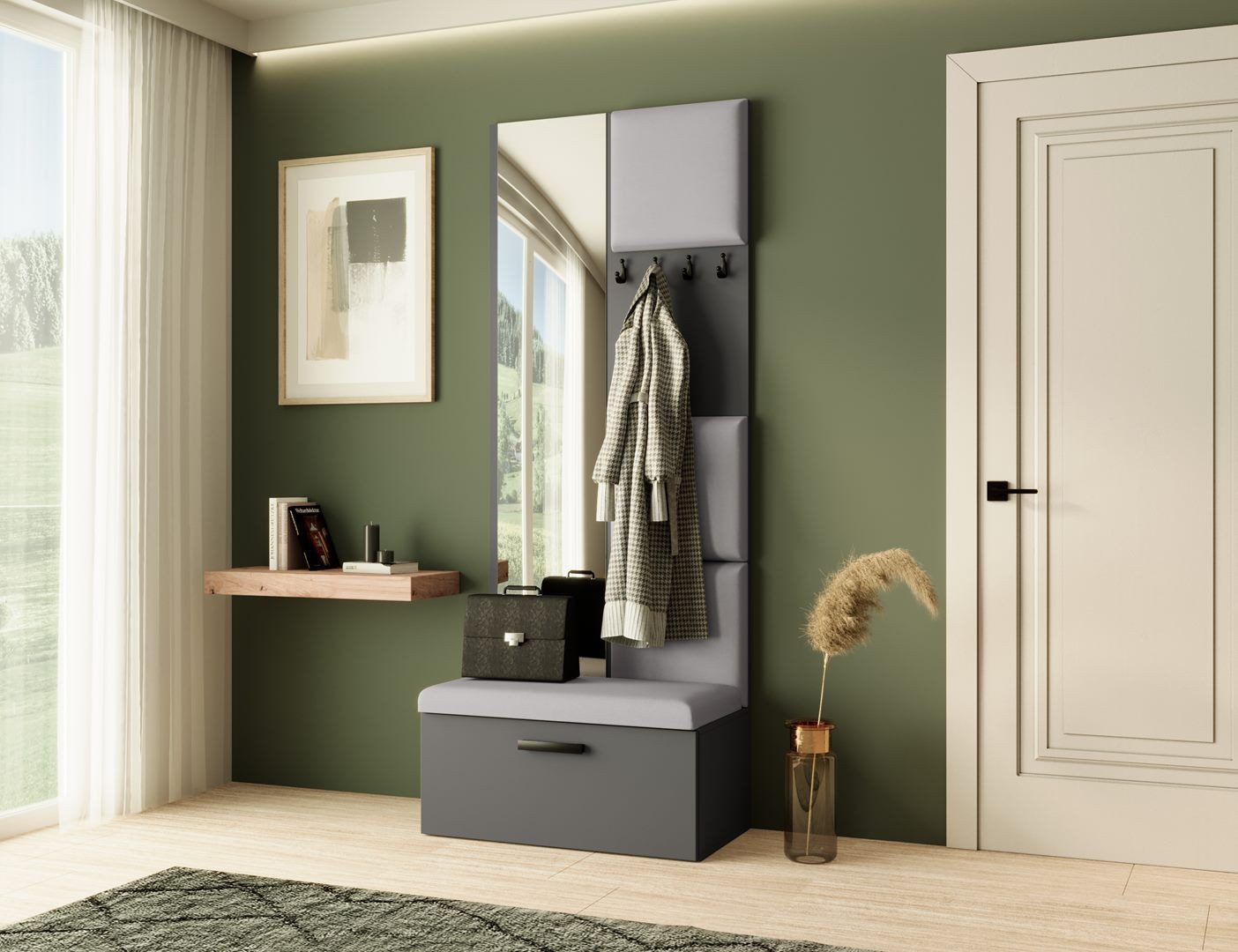Beautysofa Garderobenschrank MARGARET III mit gepolsterten günstig online kaufen