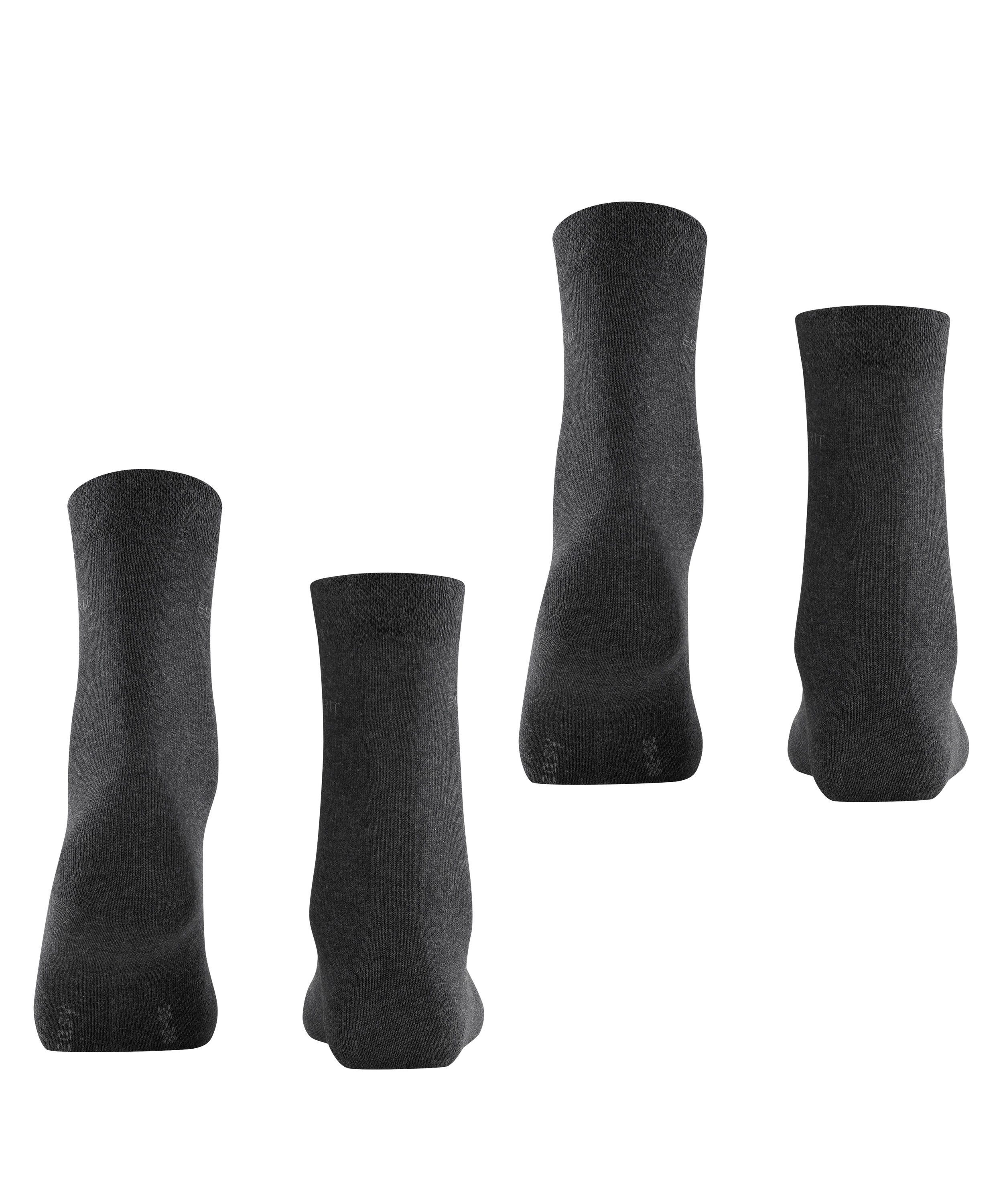Esprit Socken Basic Easy (2-Paar, 2 Paar) ohne einschneidendes Bündchen, Basic-Socke, Uni-Strümpfe atmungsaktiv