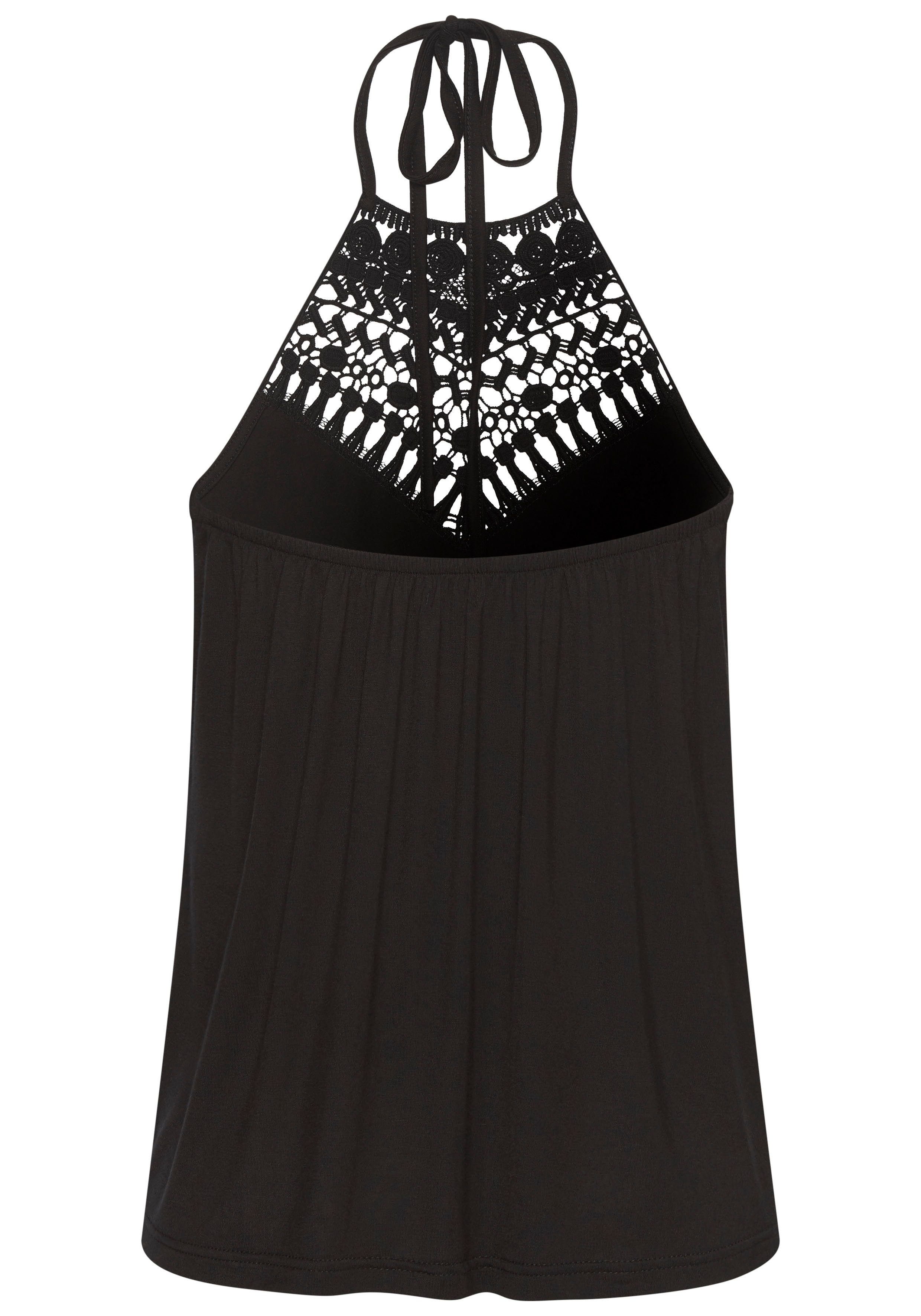 LASCANA Neckholdertop mit Spitzeneinsatz am Ausschnitt