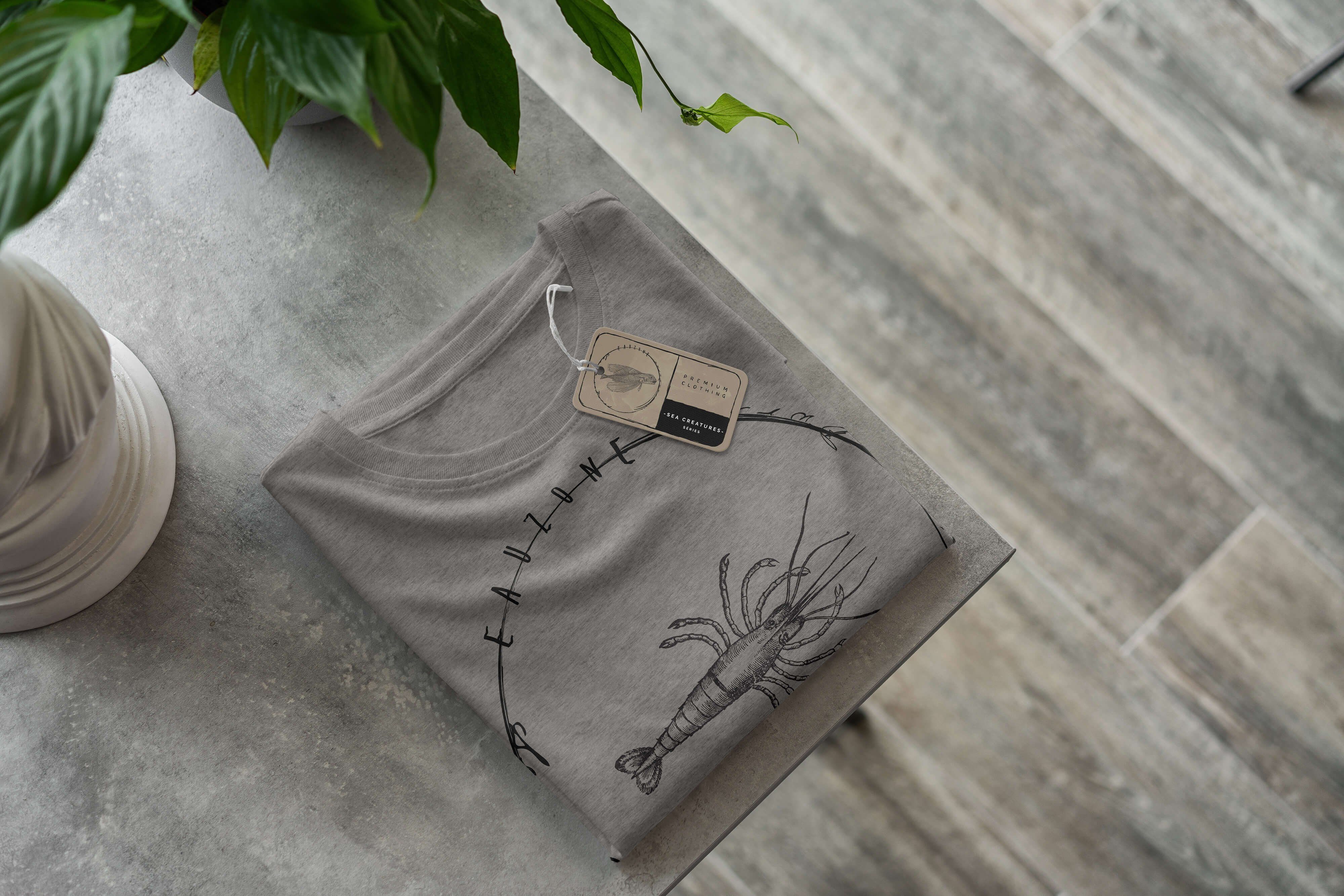 Serie: sportlicher T-Shirt Tiefsee Sinus T-Shirt Sea / - und Schnitt Fische Ash Creatures, Art feine Struktur Sea 009