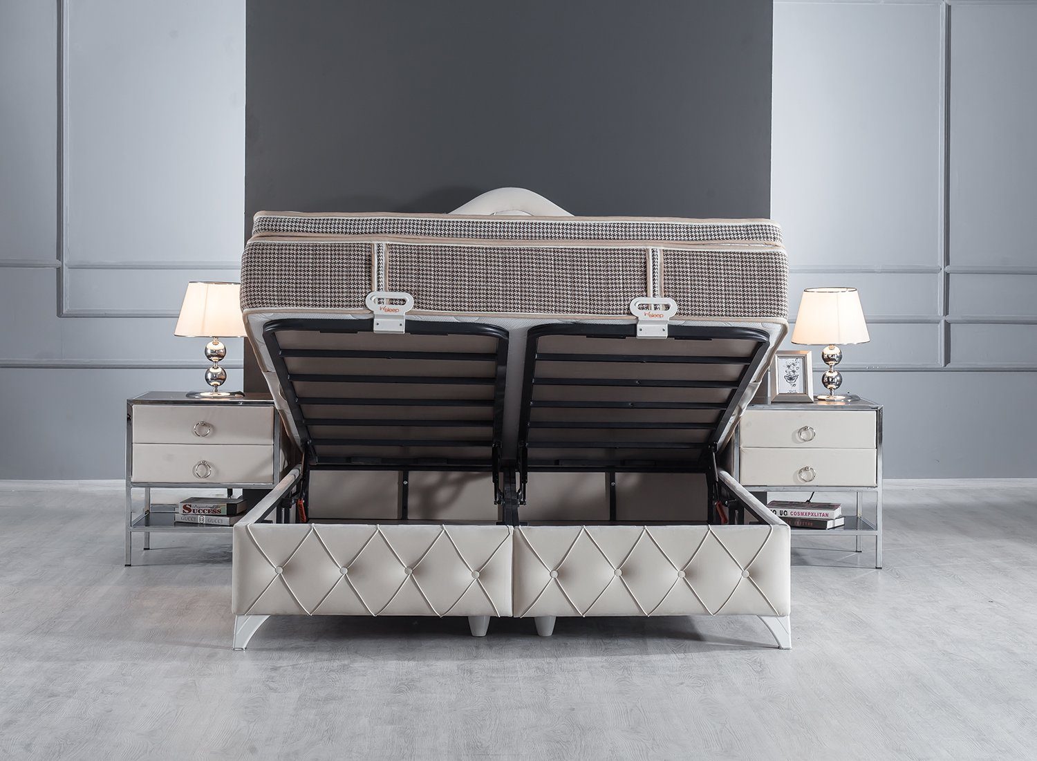 Villa Möbel Boxspringbett Perla (Bett Set (mit Matratze), Liegefläche 140x2 günstig online kaufen