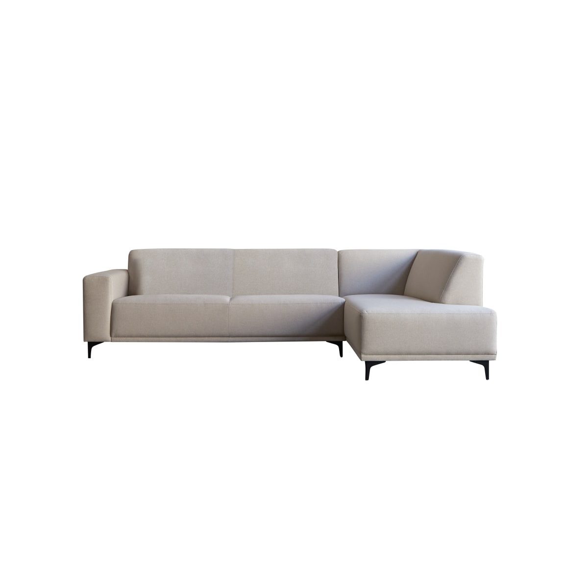Tikamoon Sofa Ecksofa Lars mit Eckelement rechts und ecrufarbenem Stoffbezug 295 x 1