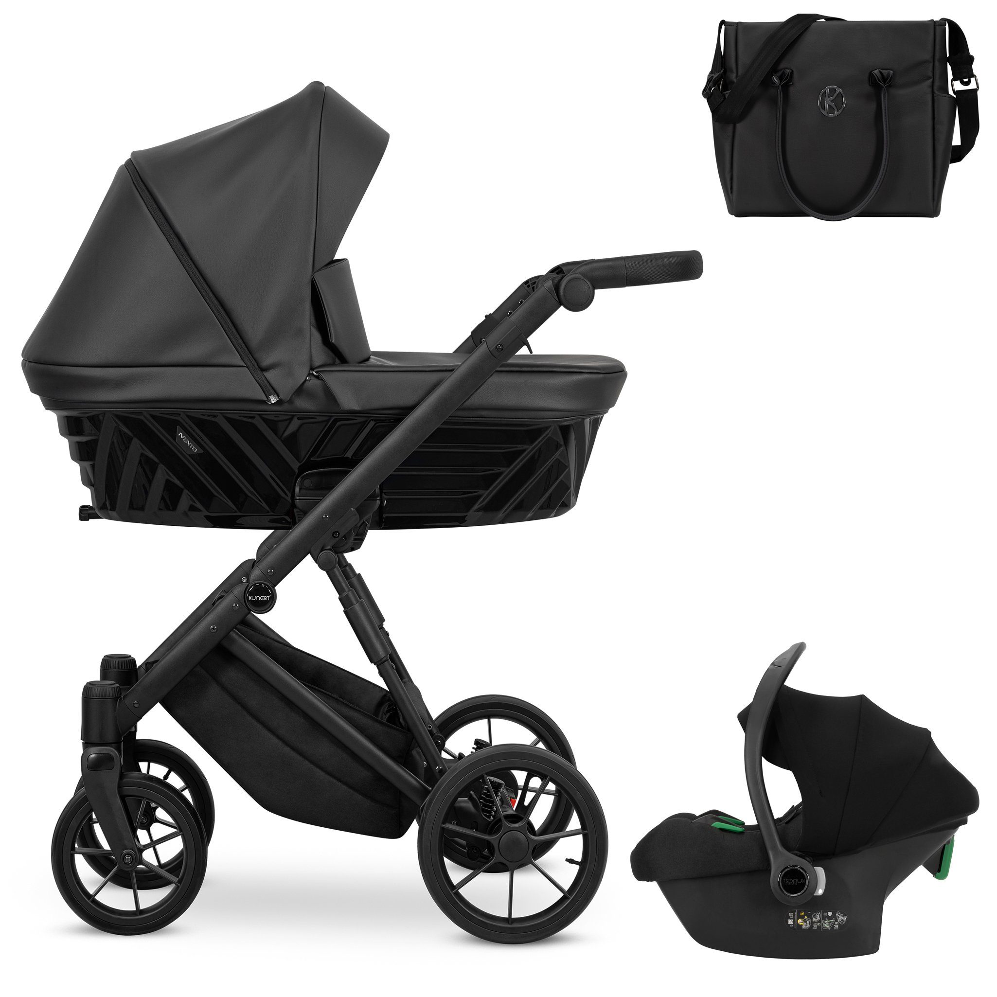 Kombi-Kinderwagen Invento 4 in 1 inkl. Sportsitz, Autositz und Zubehör in 9 Farben