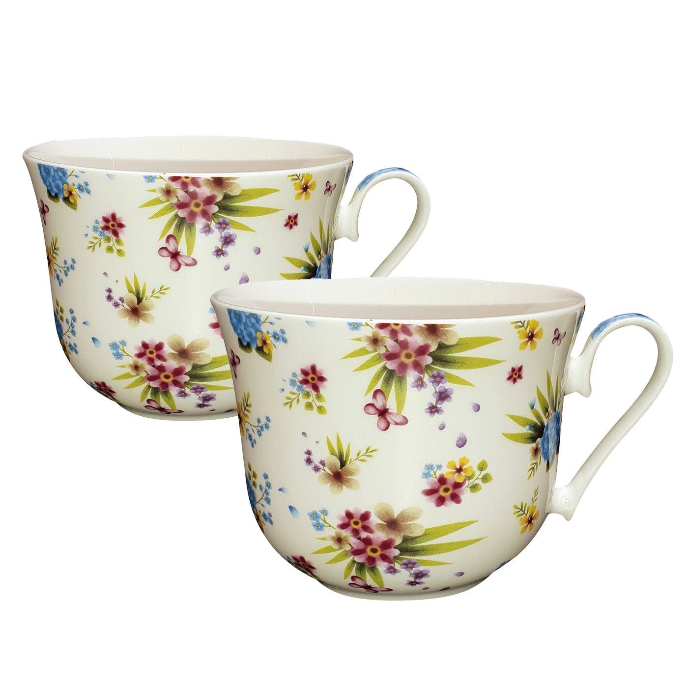 Jameson + Tailor Becher 2er Set Jumbobecher, Brillantporzellan, 2er Set Jumbobecher 0,5 l - Hochwertiges Brillantporzellan