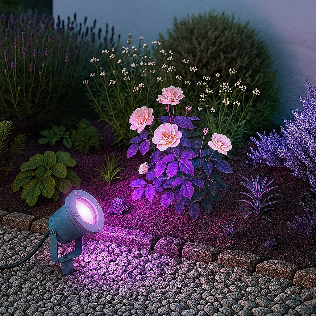 SSC-LUXon LED Gartenstrahler Gartenstrahler KARI Erdspieß IP65 mit GU10 WiFi RGB Gartenlampe Spot, Smart