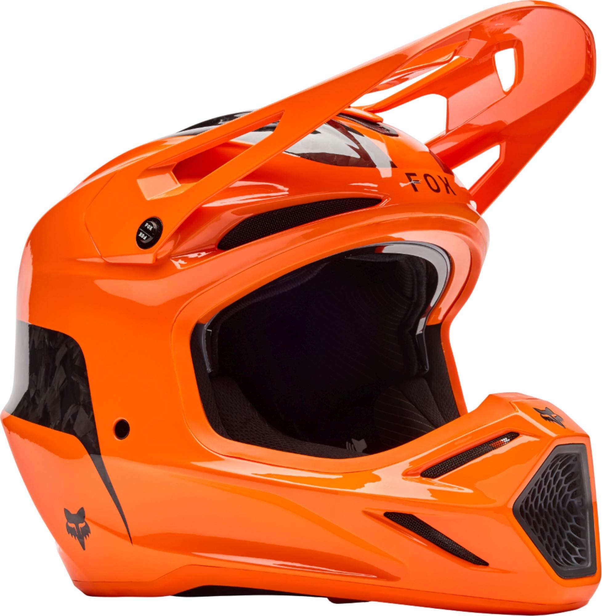Fox Racing Motocrosshelm V3 RS Fracture Carbon Motocross Helm, Vorbereitet Für Kommunikationssystem