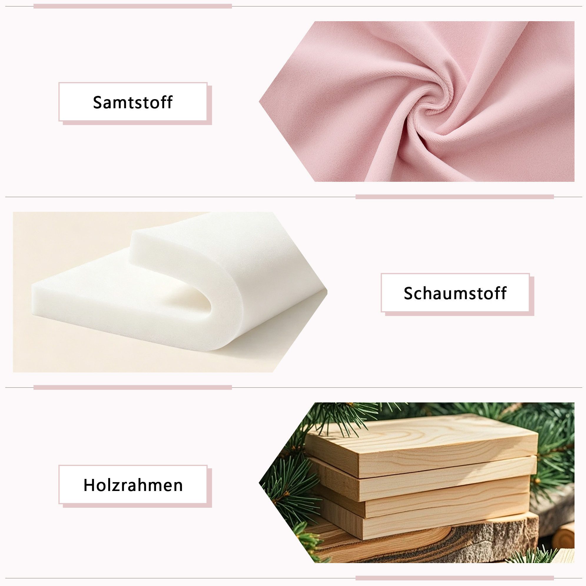 MODFU Sitzhocker Moderner Schminktischhocker (mit 360° Drehfunktion, Stauraum und Samtpolsterung für Schlafzimmer und Schminktisch, 1 St., 47.5*47.5*56.5cm)