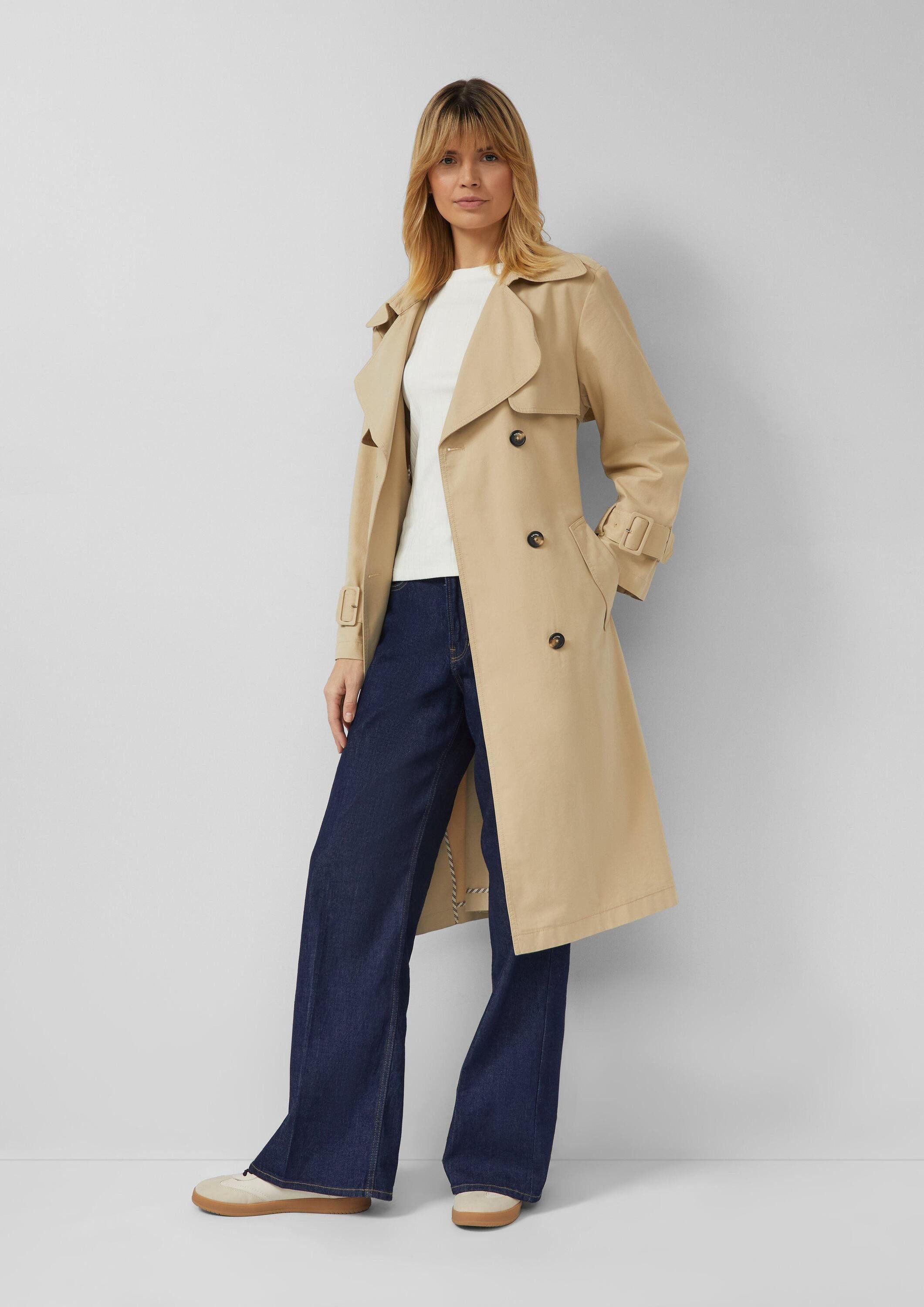 s.Oliver Trenchcoat Outdoor-Mantel Leichter Trenchcoat aus Lyocell