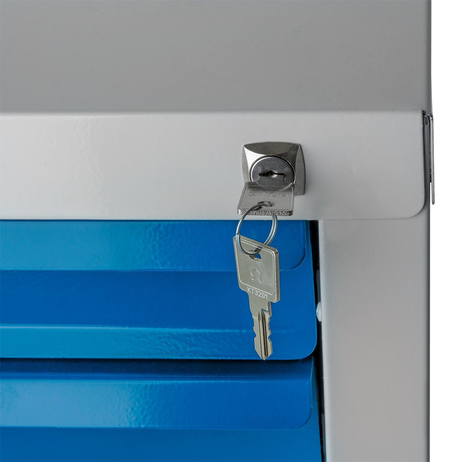PROREGAL® Werkzeugschrank Schubladenschrank Kobra Lichtgrau/Lichtblau HxBxT Grau 5 60x70x43,5cm, mit Schubladen