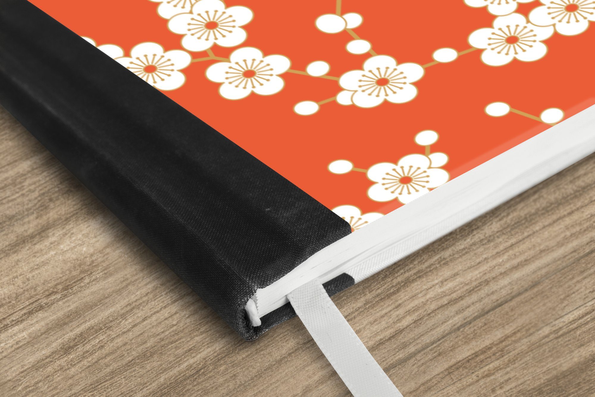MuchoWow Notizbuch Seiten, Merkzettel, Sakura A5, Japan, - Tagebuch, - - Journal, 98 Notizheft, Haushaltsbuch Blumen Muster