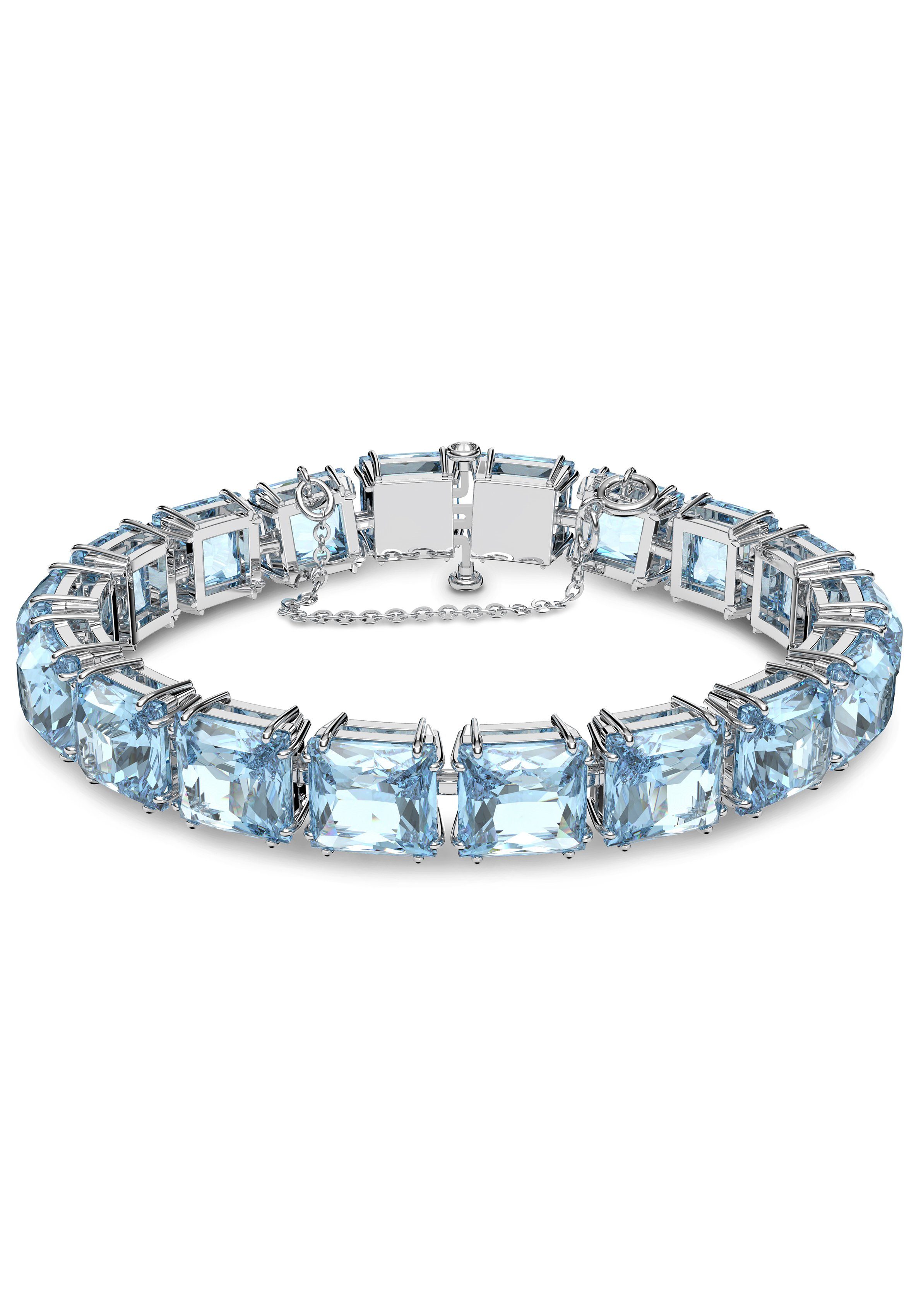 Swarovski Armband Millenia, 5612682, mit Swarovski® Kristall Quadrat Kristalle 5614924, Schliff, metallfarben-blau im