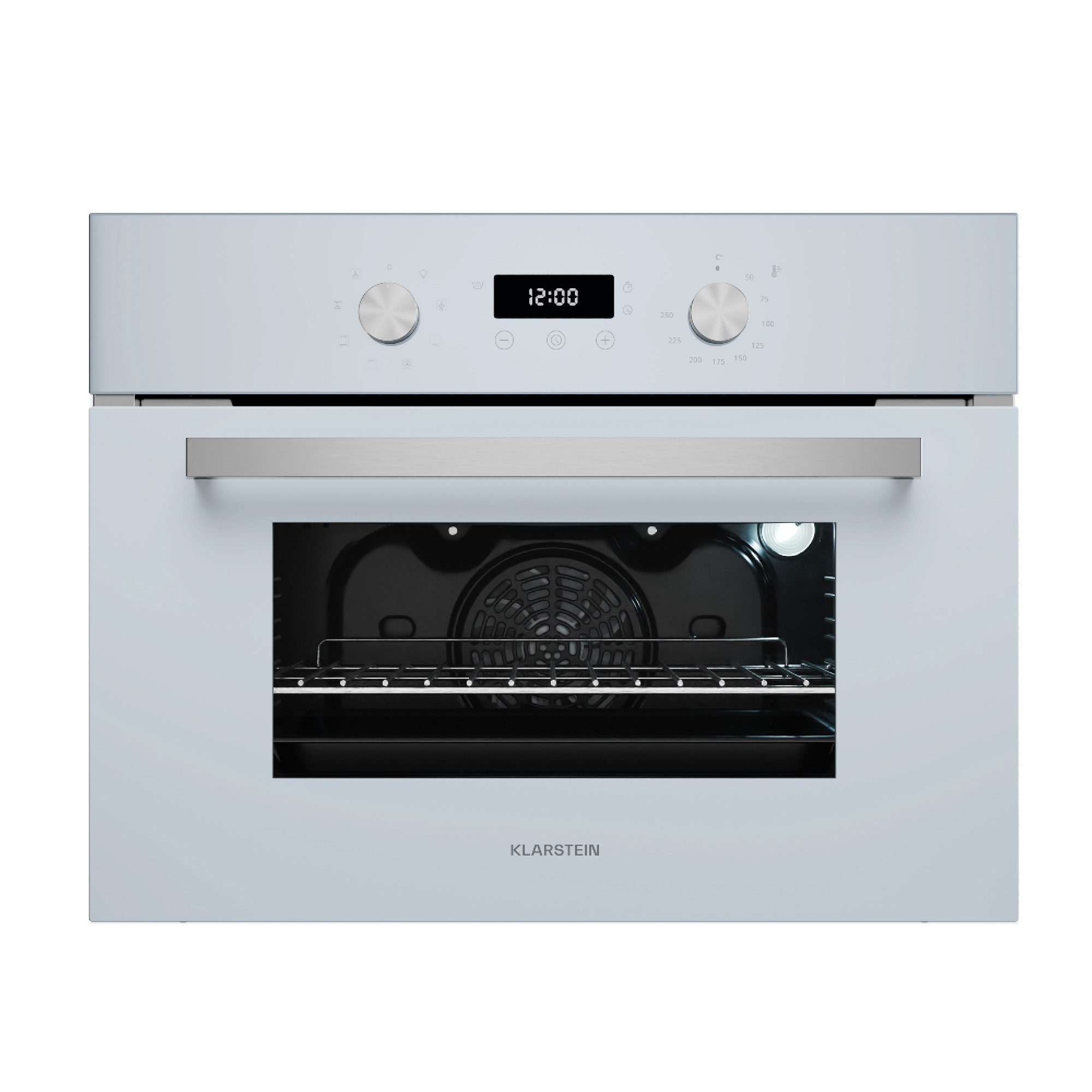 Klarstein Backofen SpaceSmart Einbauofen Kompakt 45 cm, mit Verchromte Auszüge, kein, Kochfeld mit dunstabzug 4 Zone Touch Timer Küche