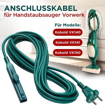 VIOKS Elektrokabel Ersatz für Vorwerk Netzkabel, 10m für Kobold VK150 / VK140 / VK141 Handstaubsauger