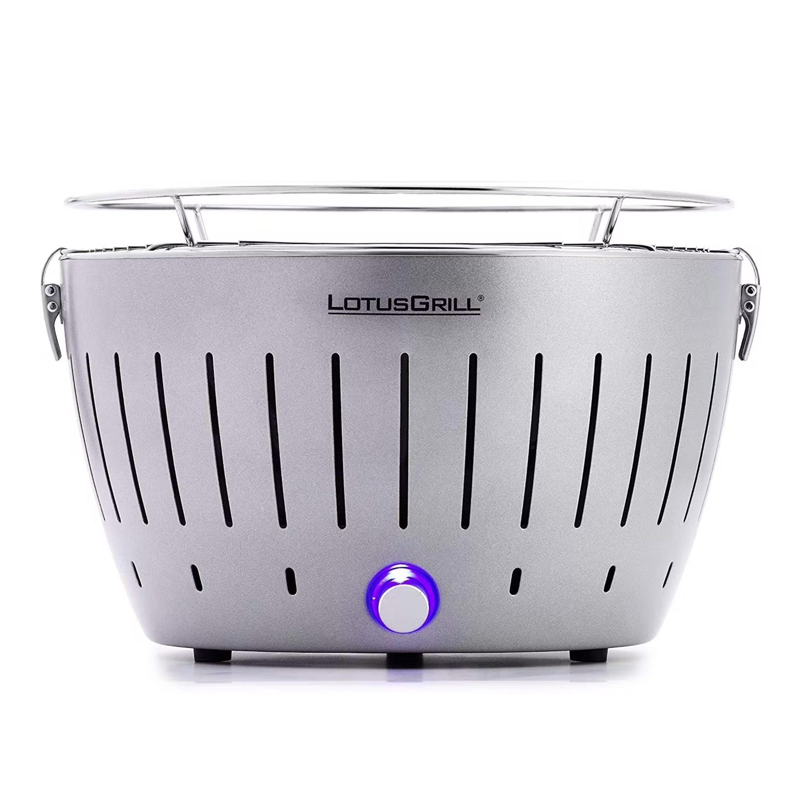 LotusGrill Holzkohlegrill LotusGrill Classic Silber Metallic G340 Holzkohlegrill Tischgrill