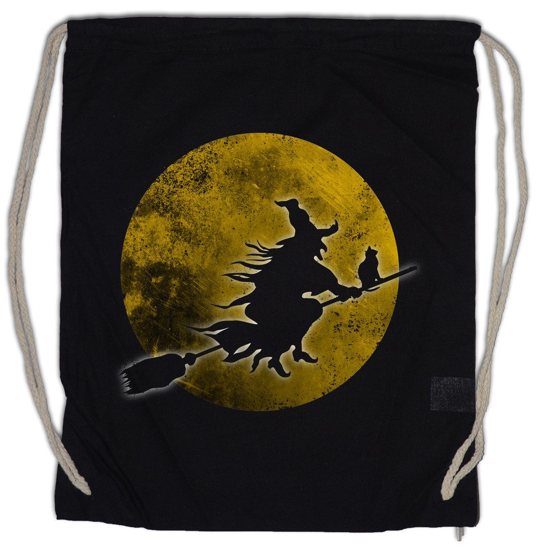 Urban Backwoods Turnbeutel Witch Moon Turnbeutel Hexe Mond Hexen Besen Schwarzer Kater Katze (1-tlg), Walpurgisnacht Walpurgis Night Samhain