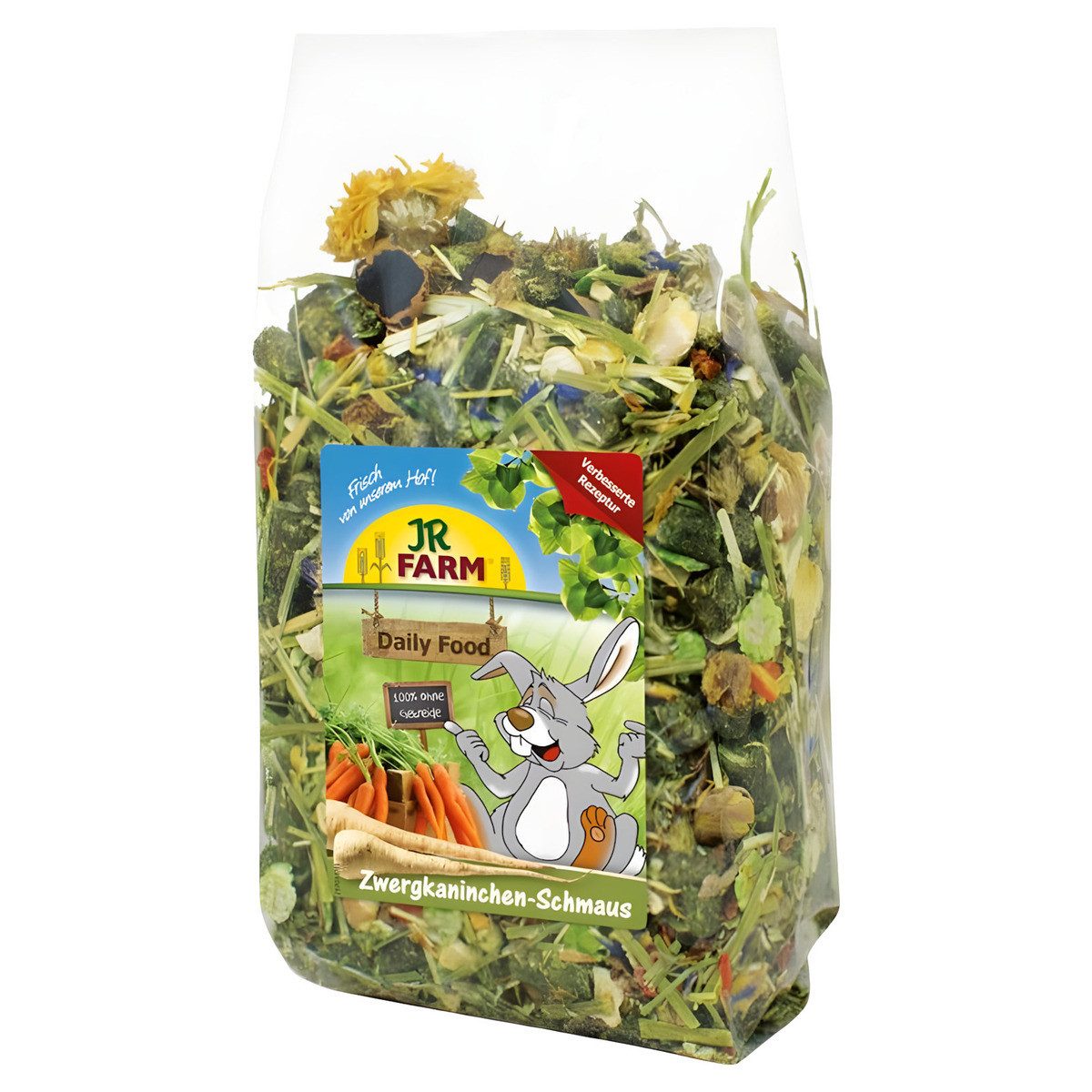 JR Farm Zwergkaninchen-Schmaus 1,2 kg - 6 Stück, Trockenfutter für: Kleintier