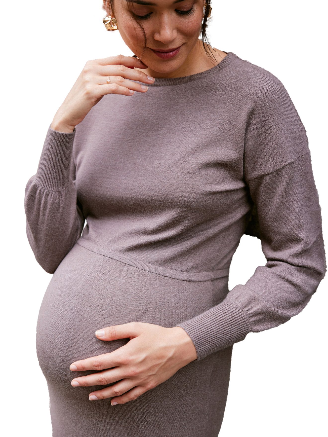 Envie de Fraise Umstandskleid Langes Umstandskleid aus weichem Strick