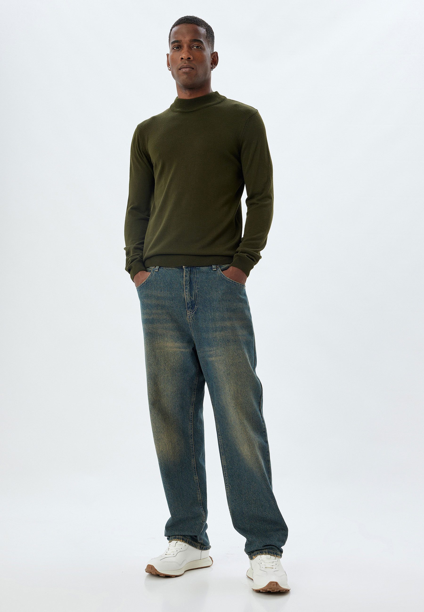Koton Rollkragenpullover Standkragen Regular Rollkragenpullover