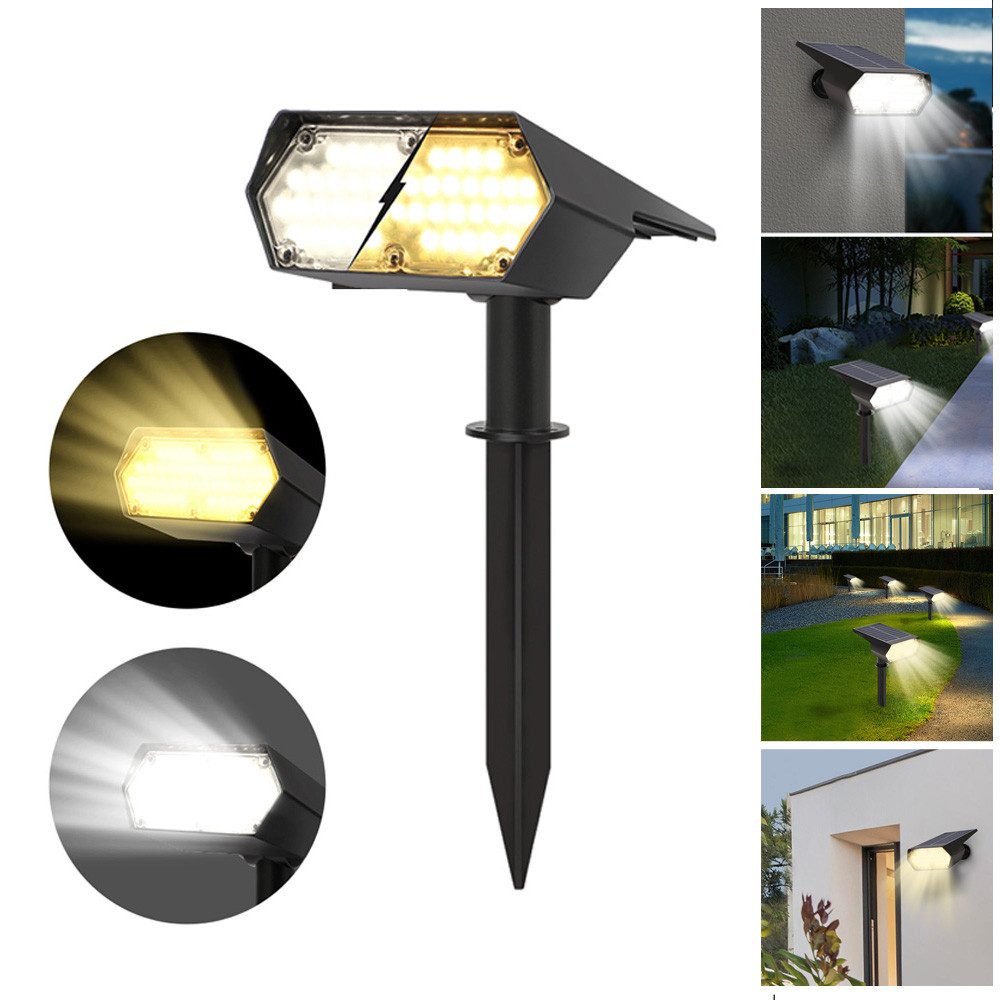 QUBEBU LED Gartenleuchte LED Solarleuchte Gartenleuchte mit Erdspieß