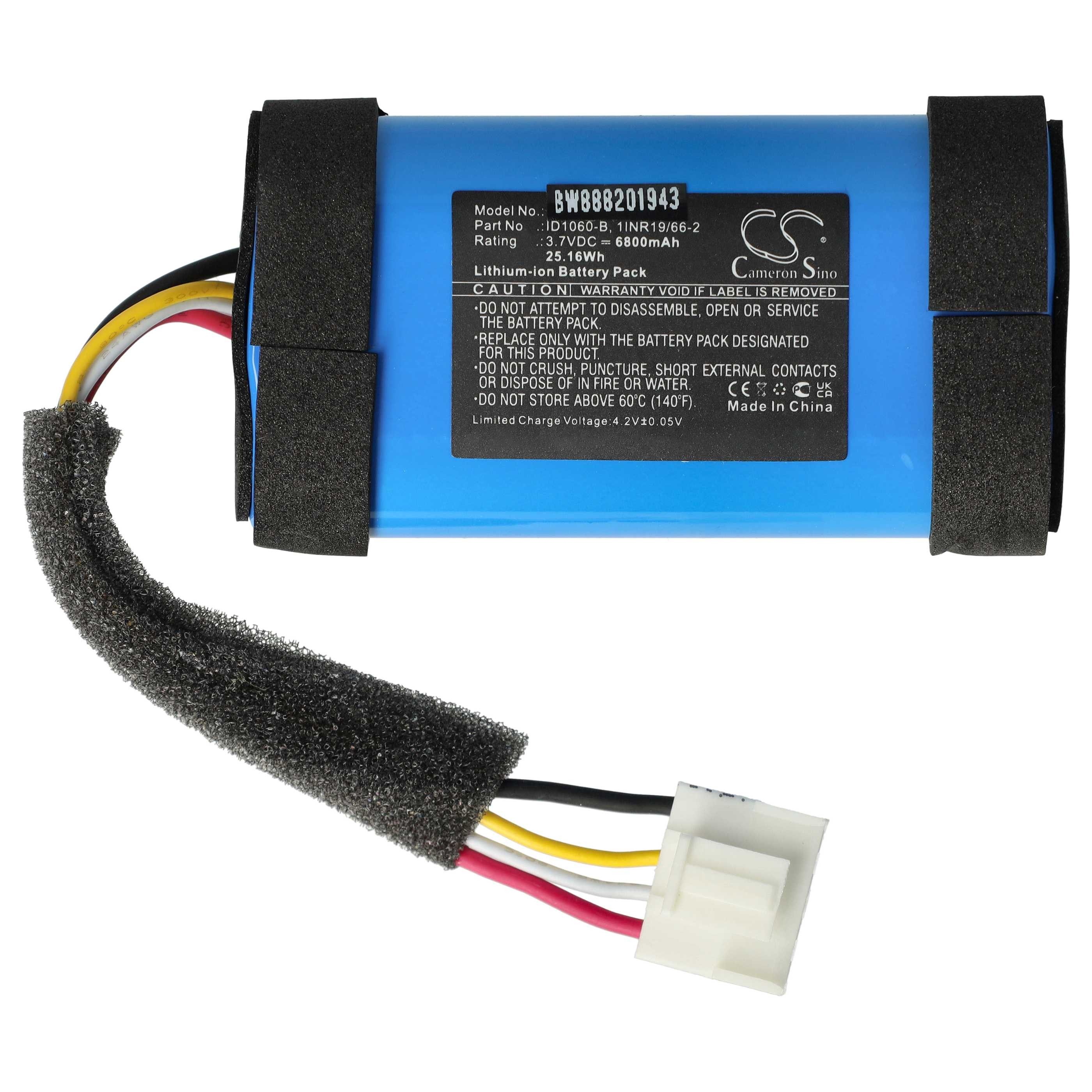 vhbw Akku passend für JBL Flip 5 Lautsprecher (6800 mAh, 3,7 V, Li-Ion) Akku Akku Li-Ion 6800 mAh (3,7 V, 1 St), Leistungsfähiger Austausch-Akku für Outdoor Lautsprecher