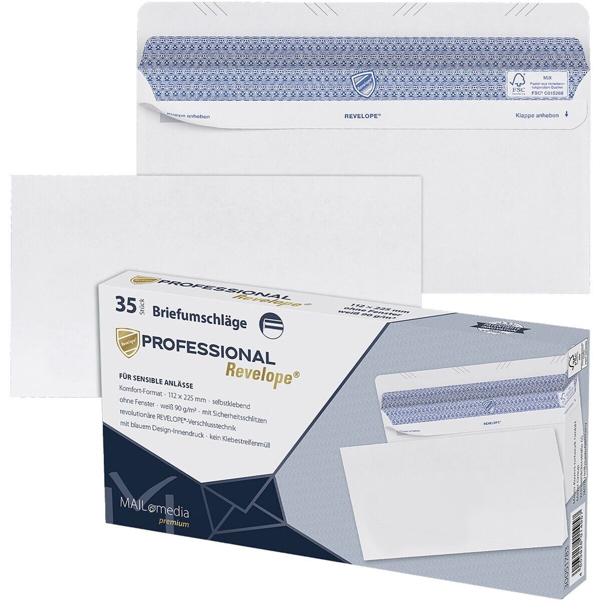 MAILMEDIA Versandtasche Professional, DIN lang+, ohne Fenster, selbstklebend