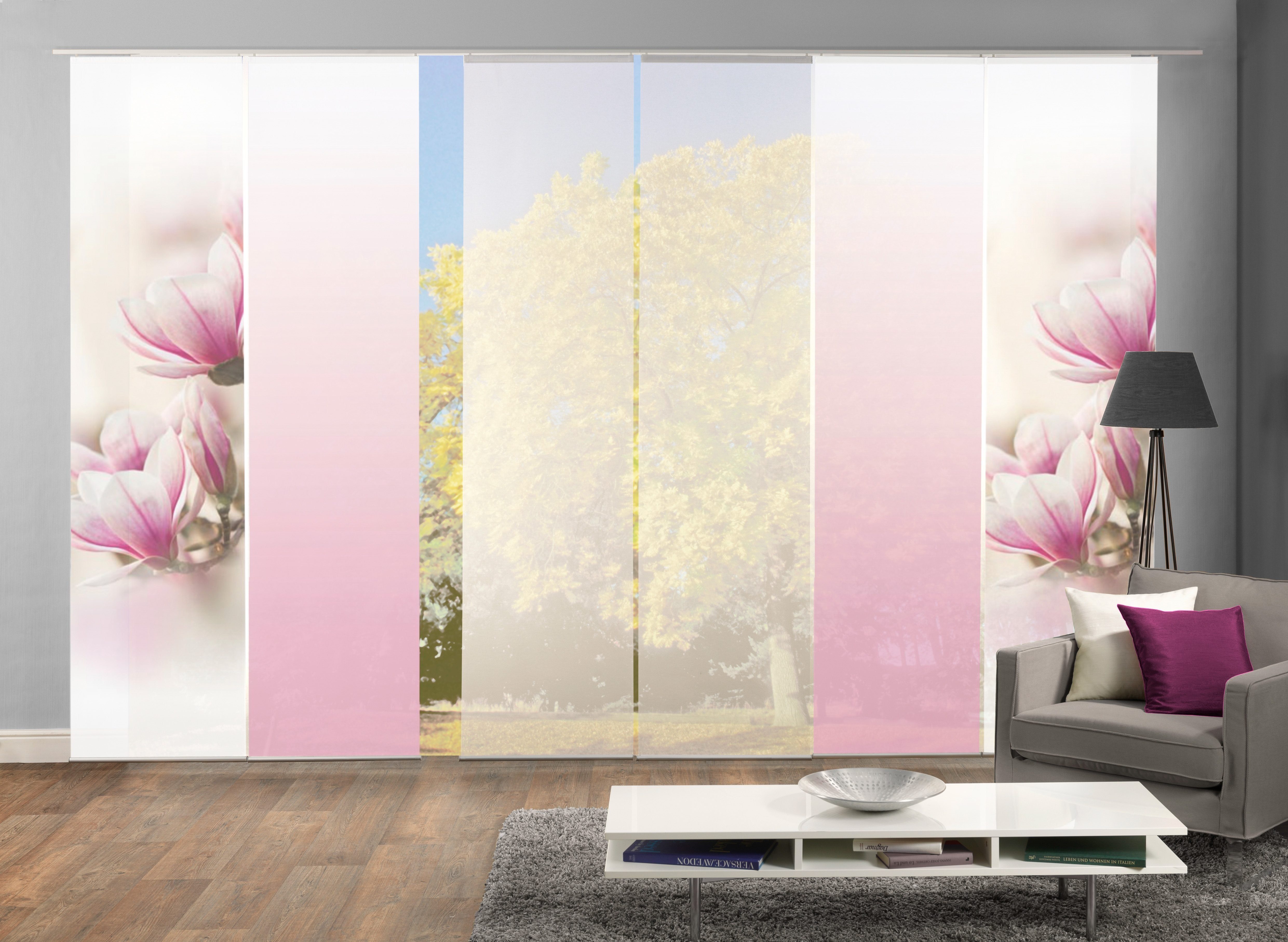 HOME WOHNIDEEN Schiebegardine MAGNONE (6 St), Klettband, blickdicht, HxB: 2 günstig online kaufen