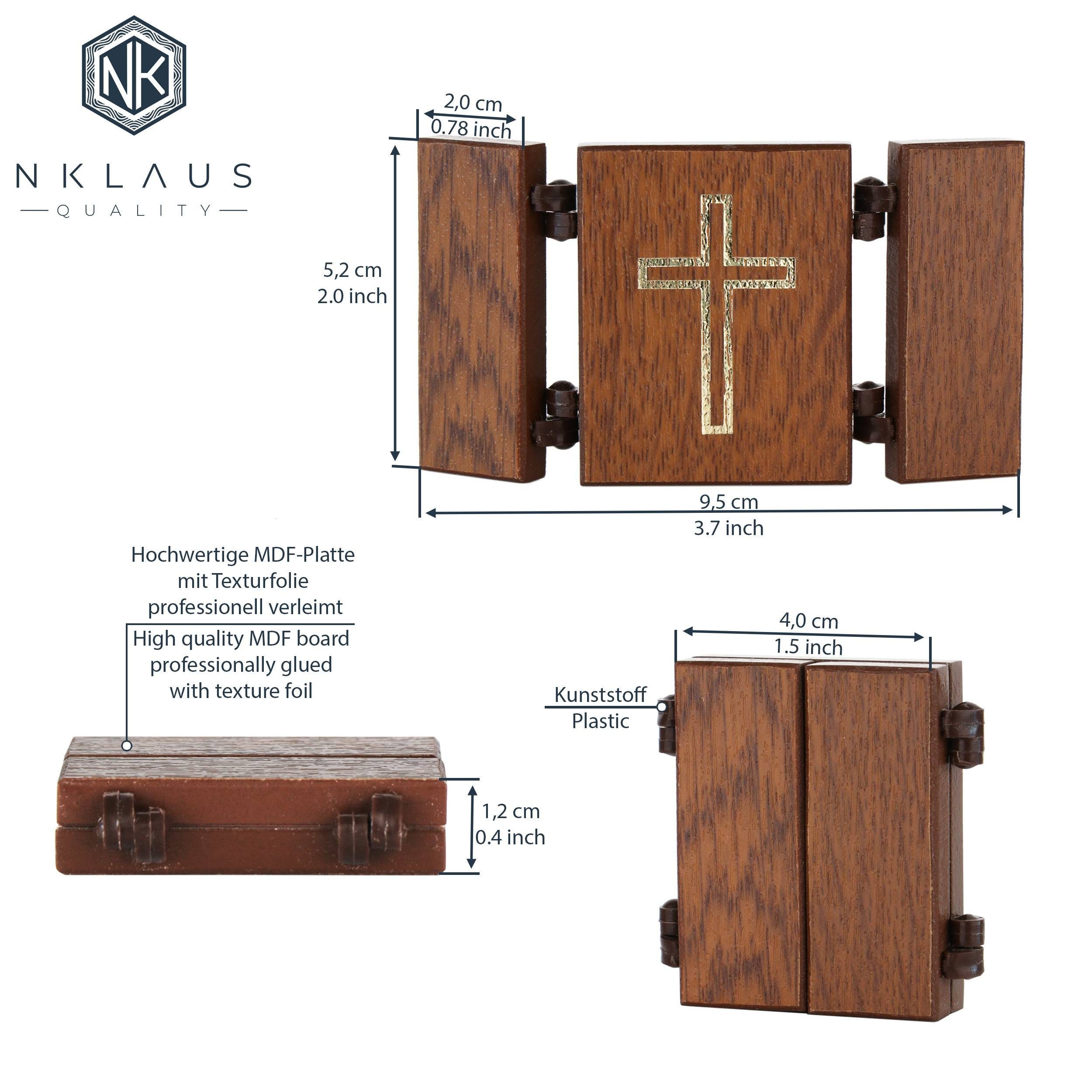 NKlaus Bild Ikone - Jesus Christus - christliche reise Altar Holz Triptychon, Religion
