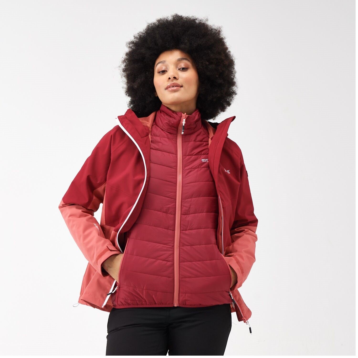 Wasserdicht Regatta und Wentwood Damen 3 in VIII, Rot 1 Wind Outdoorjacke Doppeljacke