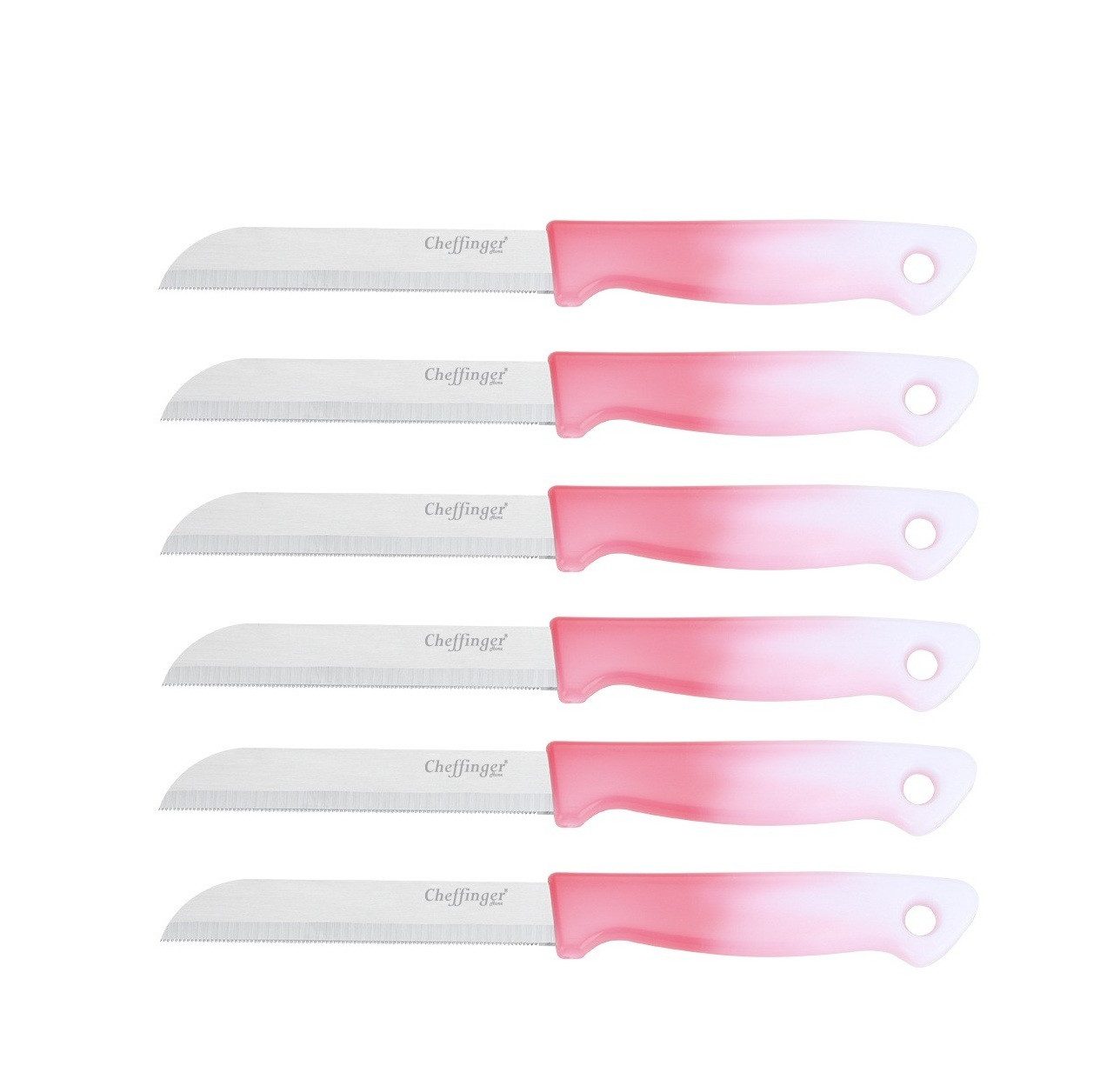 Cheffinger Universalküchenmesser 18 cm mit ergonomischem Griff - vielseitig & pflegeleicht, Pink, ergonomisch geformt, 18 cm, langlebig